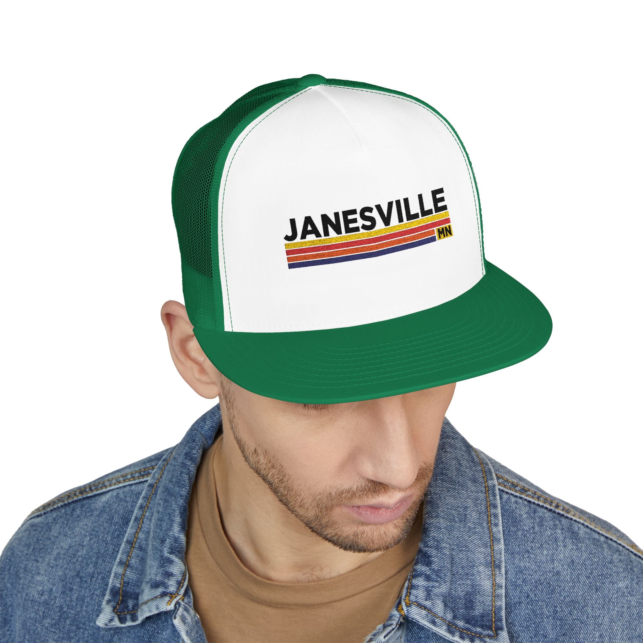 Janesville Embroidered 5 Panel Trucker Cap