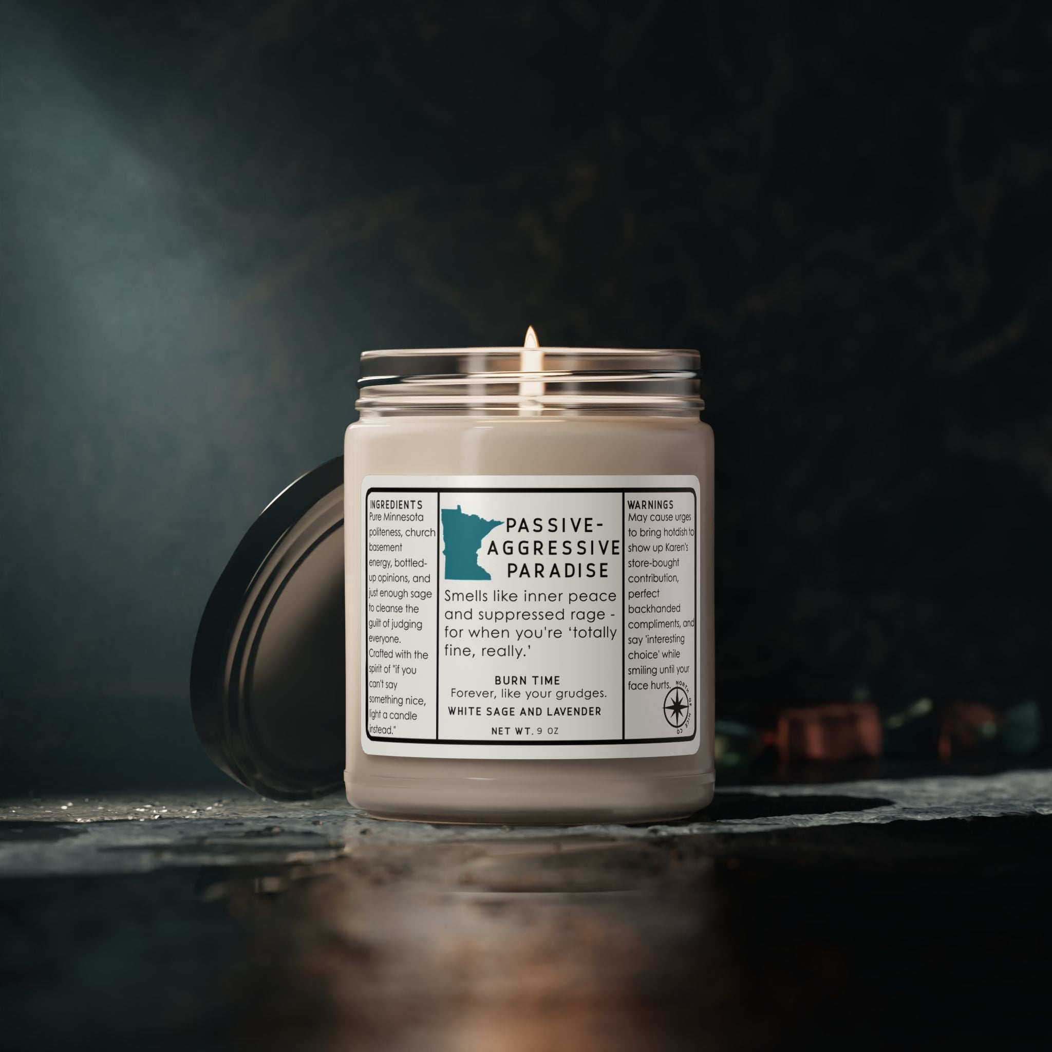 Passive-Aggressive Paradise: White Sage & Lavender Candle