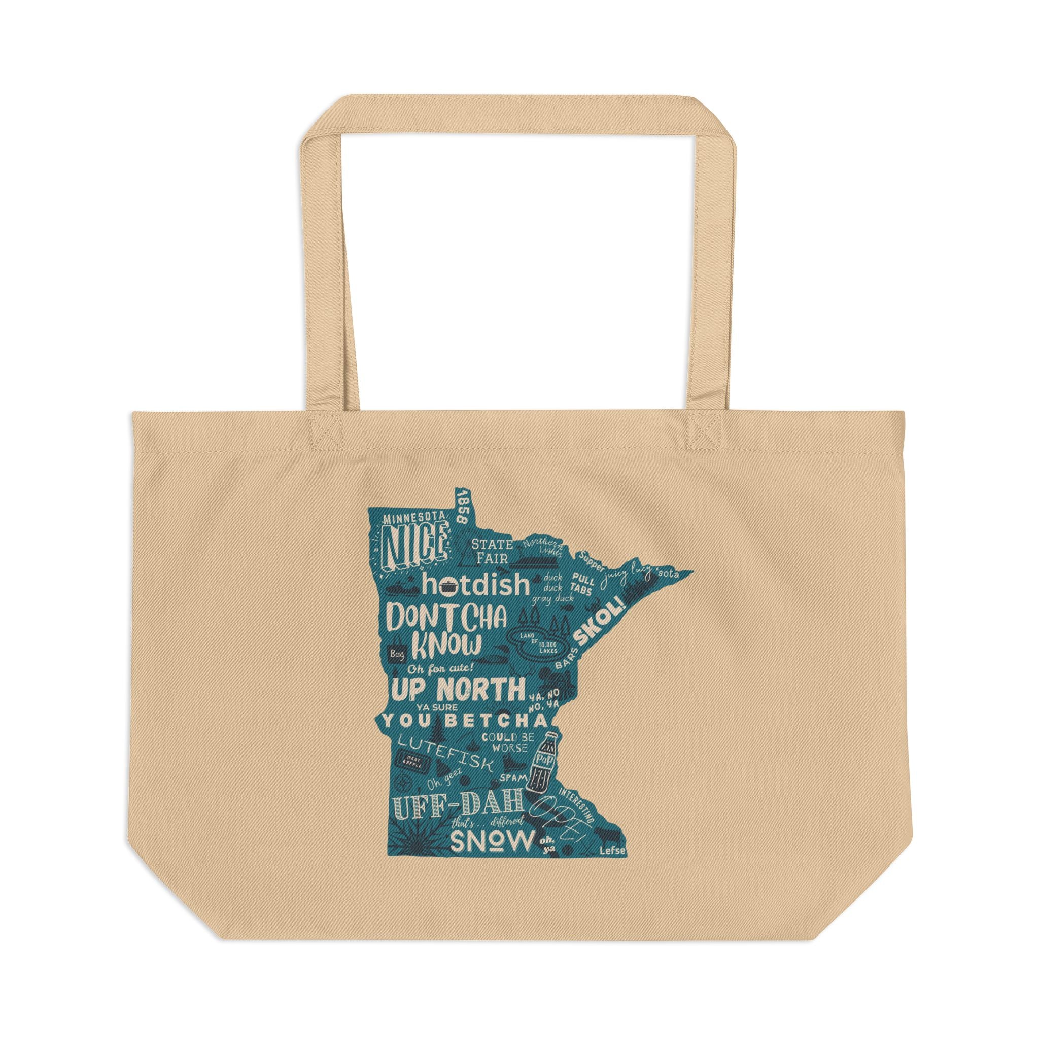 Minnesota State Map Tote Bag