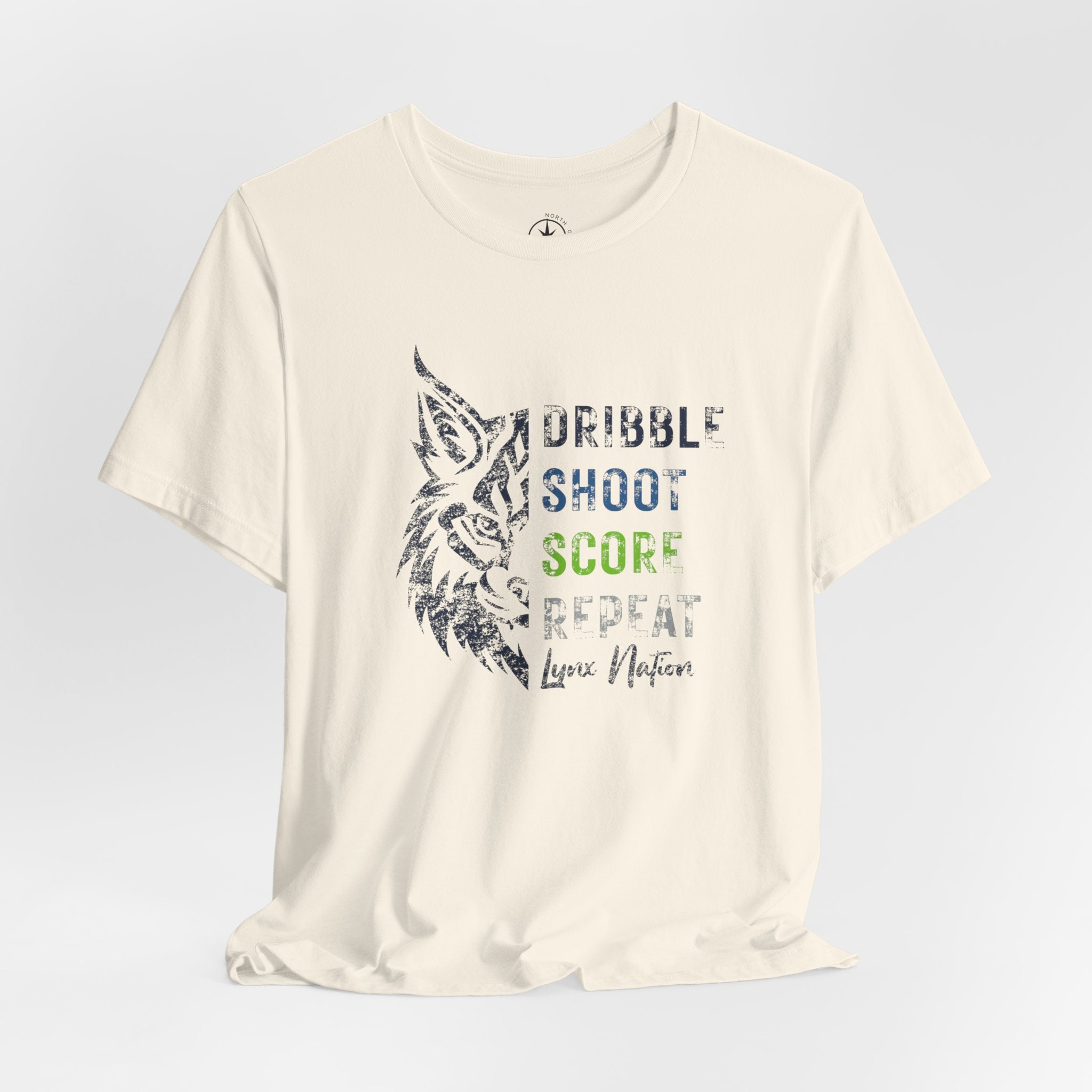 Dribble, Shoot, Score, Repeat, Lynx Nation T-shirt