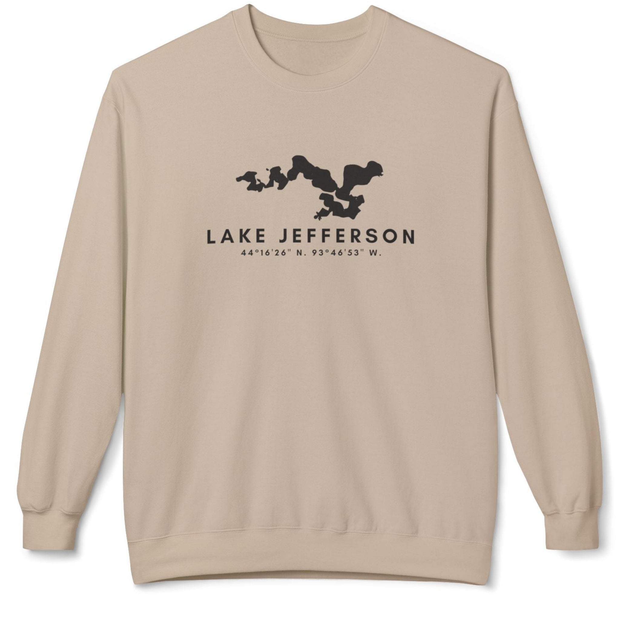 Lake Jefferson Map Crewneck Sweatshirt — Lake Outline Pullover