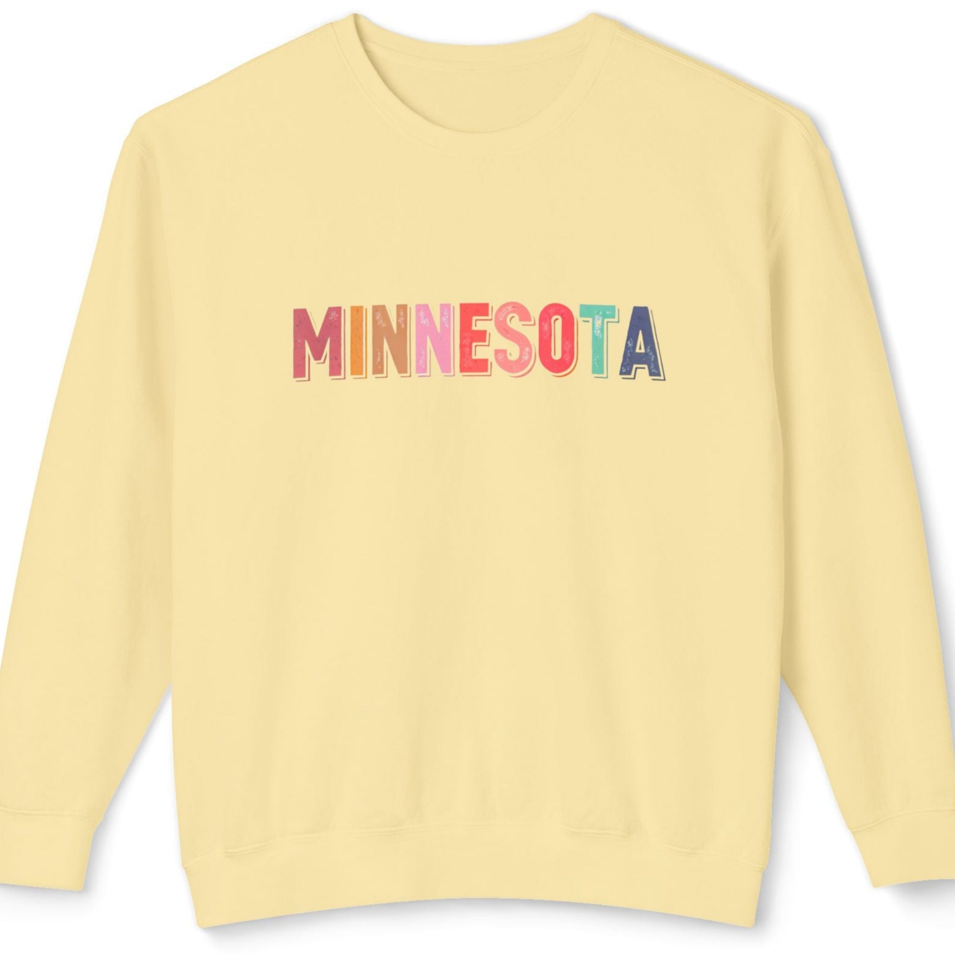 Yellow sweatshirt with 'MINNESOTA' printed