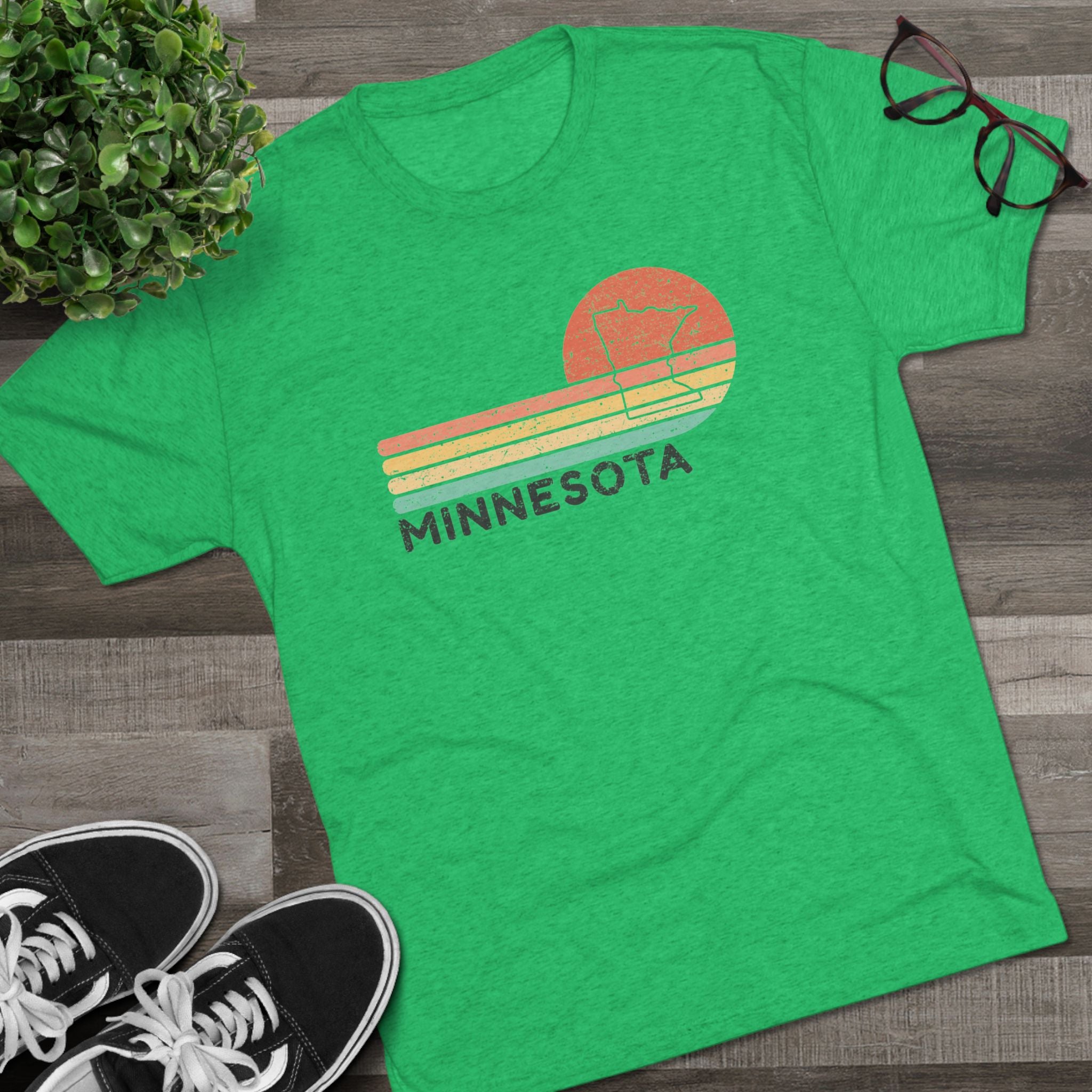 Minnesota State Retro Sunset Tri-Blend Tee