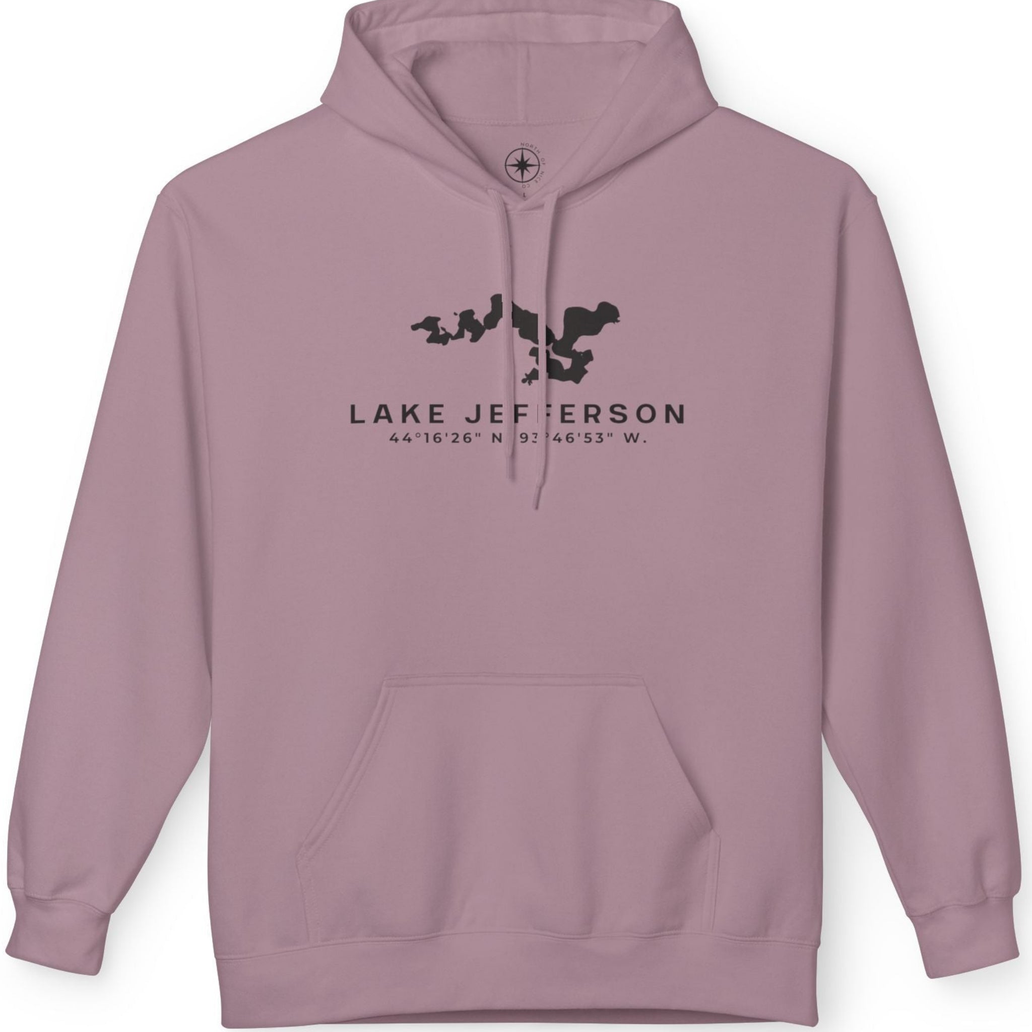 Lake Jefferson Map Hoodie Sweatshirt — Lake Outline Pullover