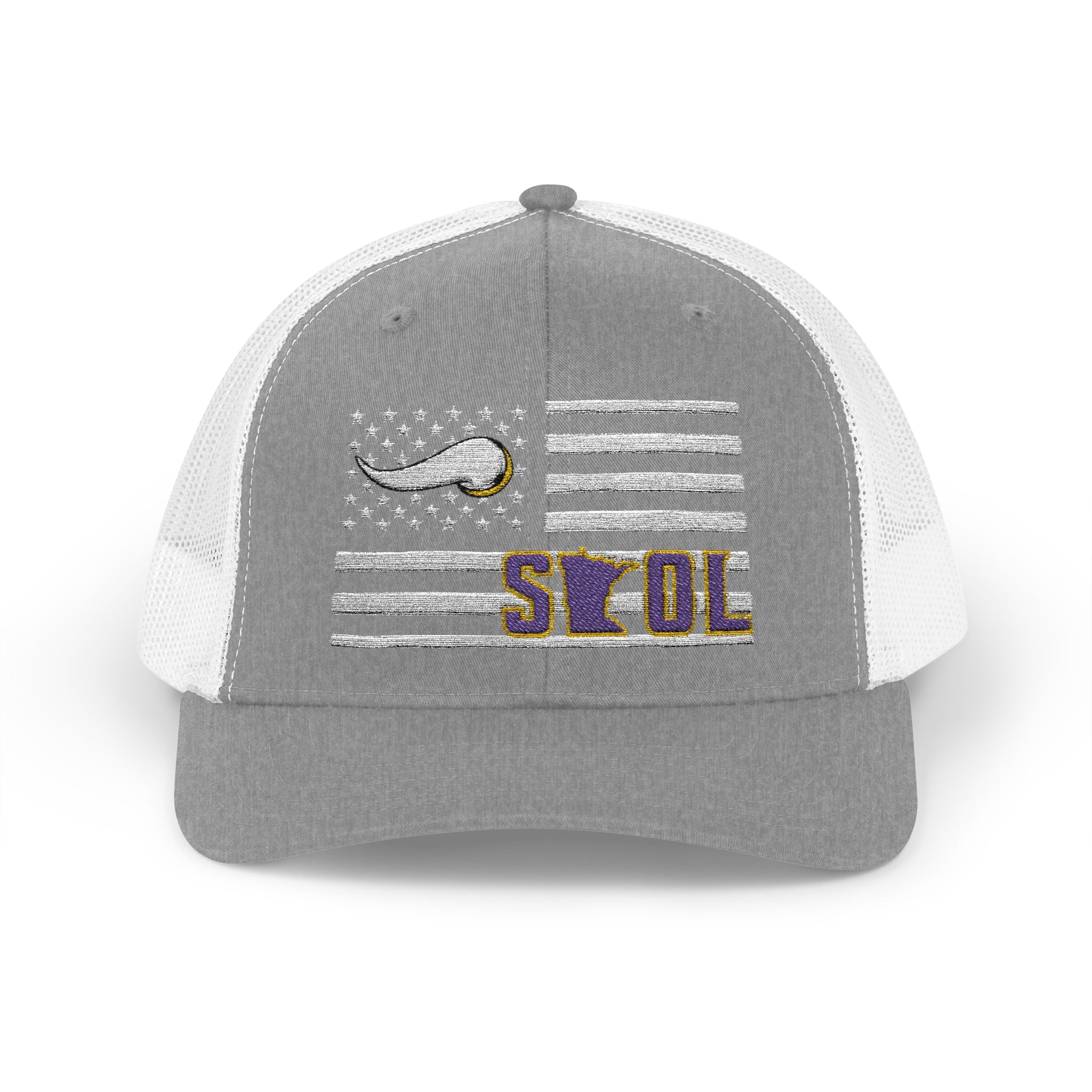 Patriotic SKOL Horn Embroidered Trucker Hat