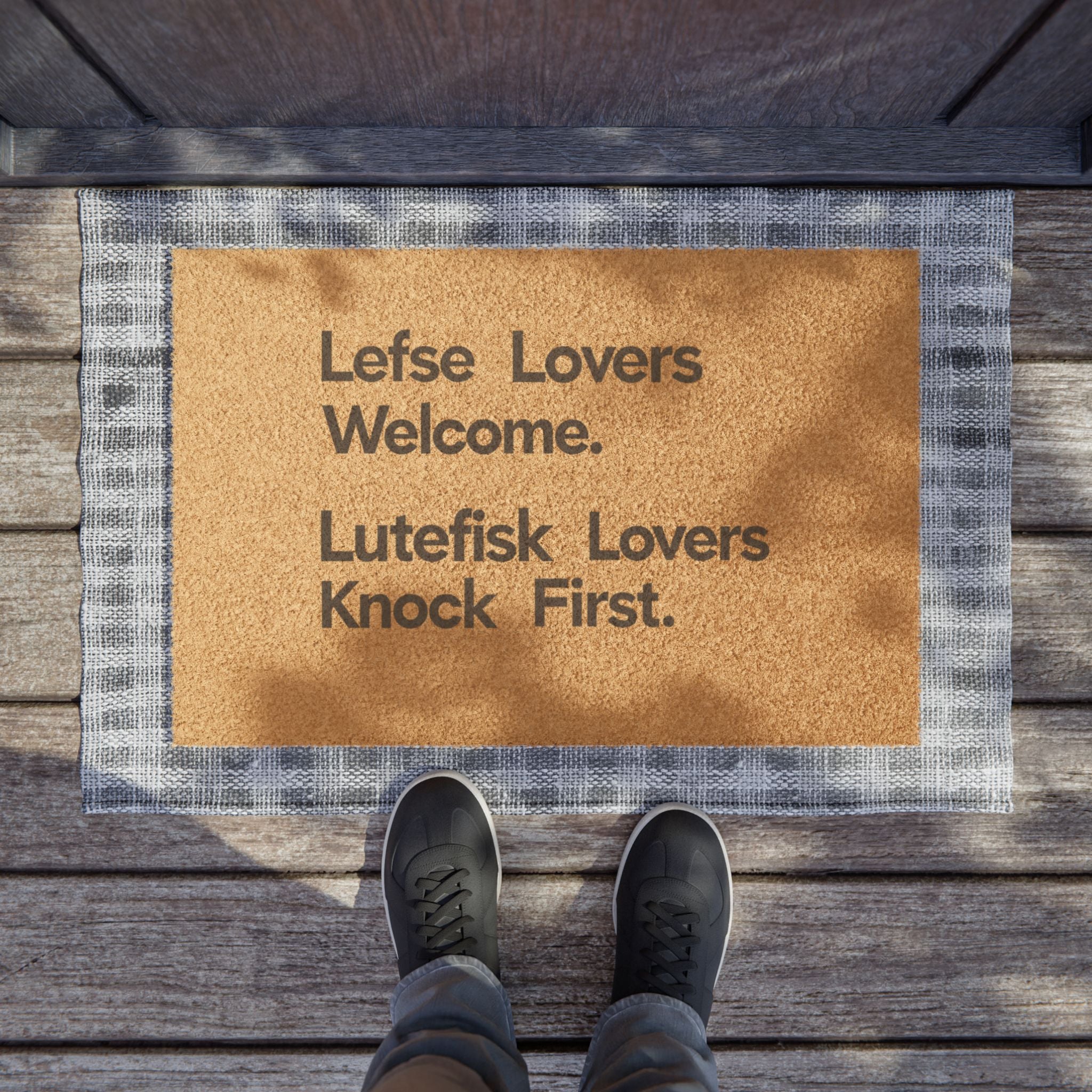 Lefse & Lutefisk Welcome Doormat