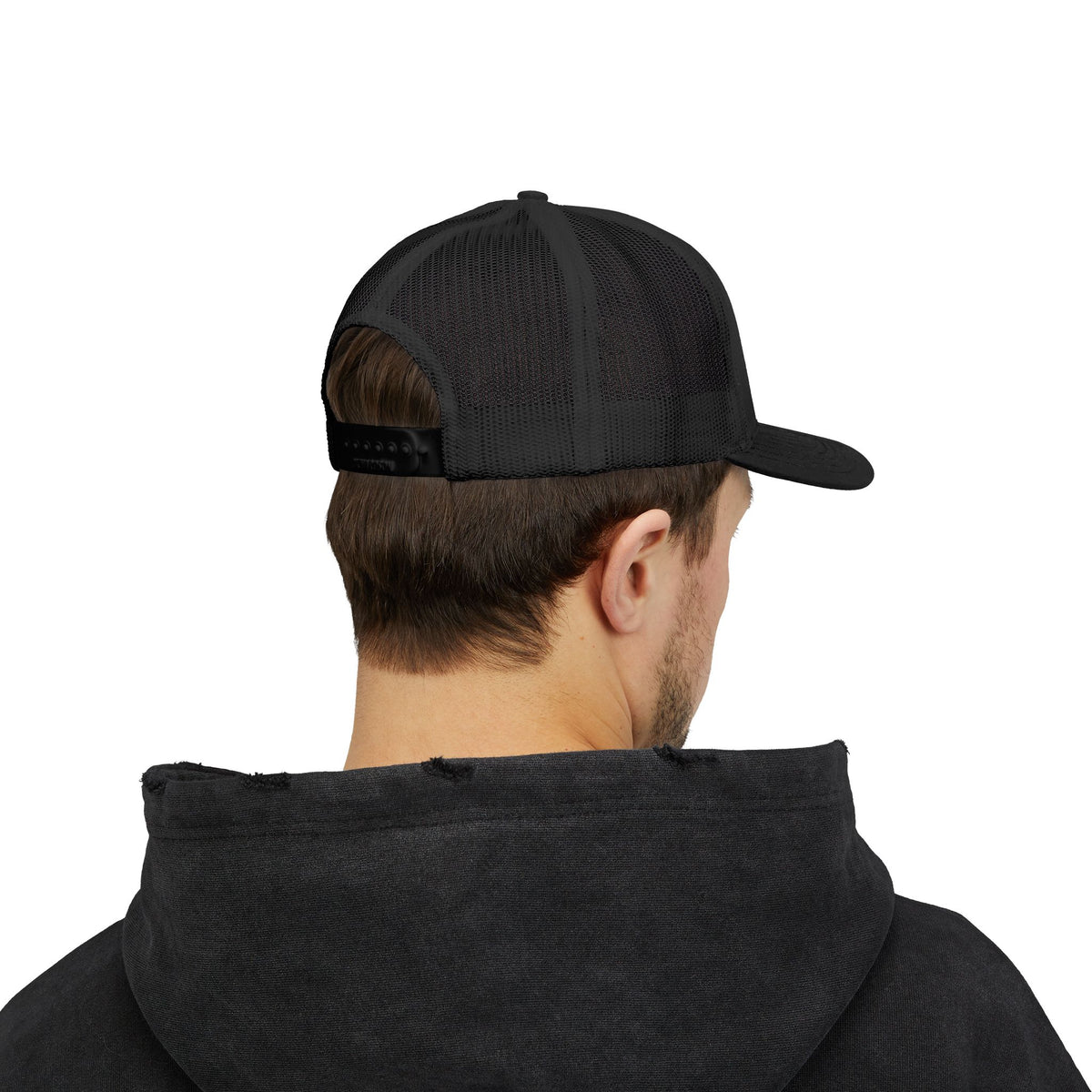 Duck Lake Patch Trucker Hat — Retro Stripe Snapback Cap