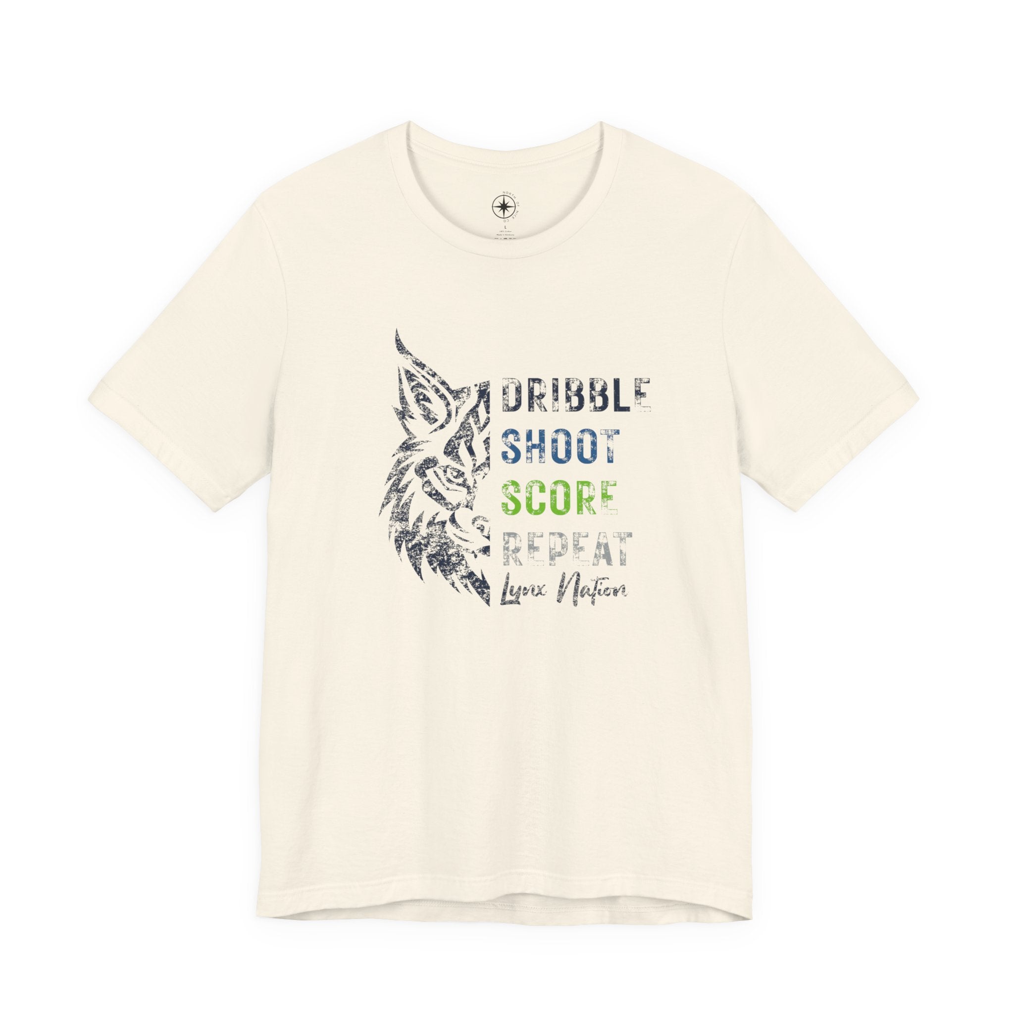 Dribble, Shoot, Score, Repeat, Lynx Nation T-shirt