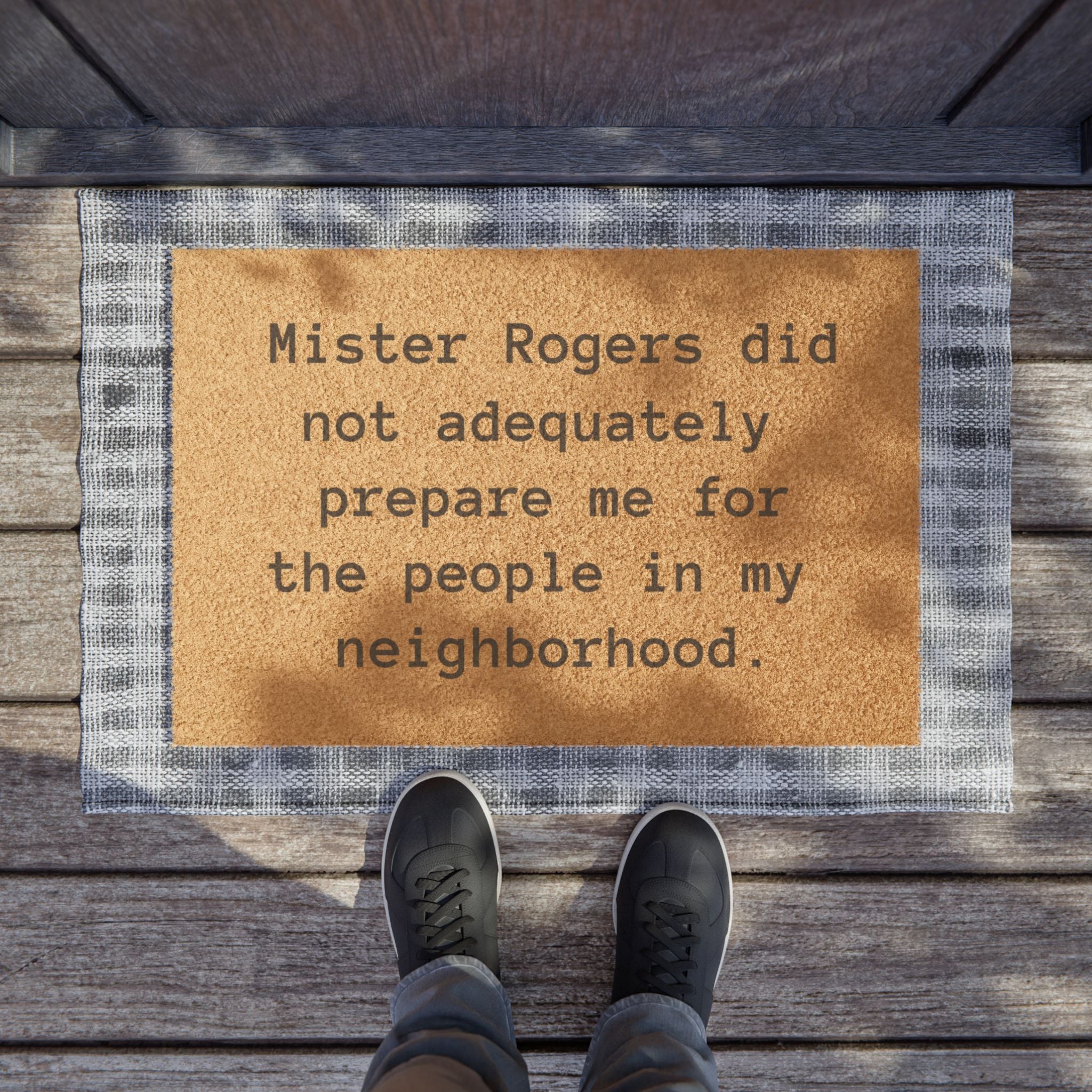 Funny Mister Rogers Quote Doormat