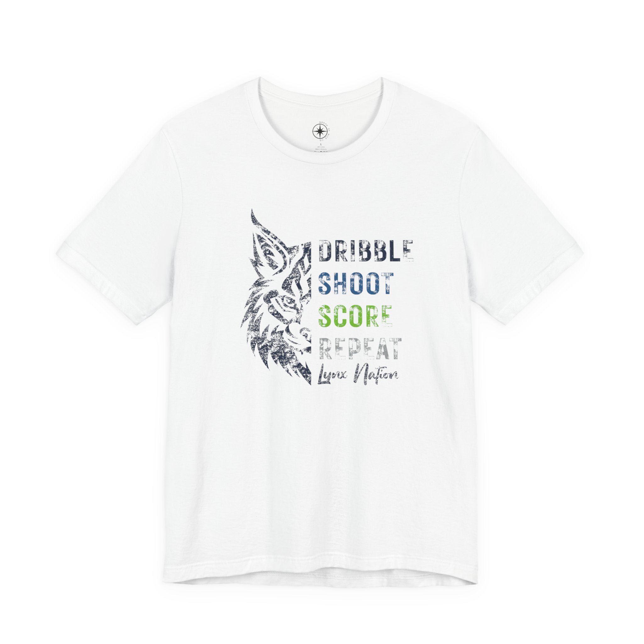 Dribble, Shoot, Score, Repeat, Lynx Nation T-shirt