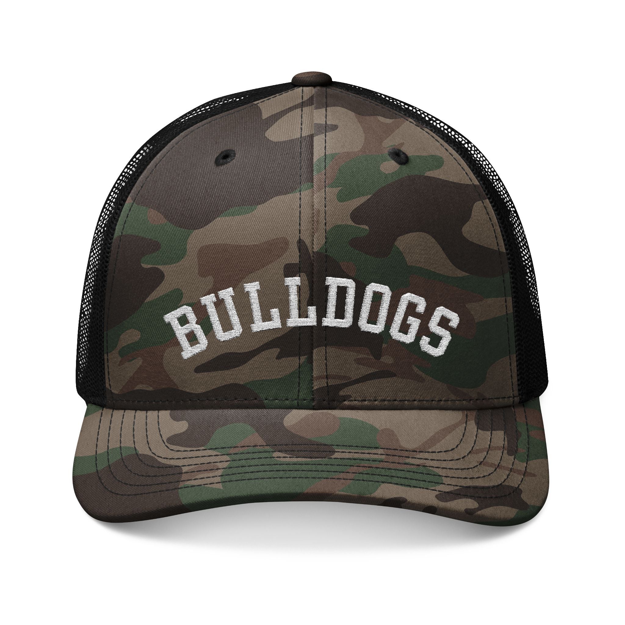 Embroidered Bulldogs Camouflage Trucker Hat