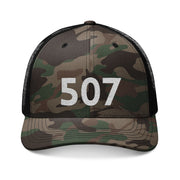 Embroidered Area Code 507 Camouflage Trucker Hat