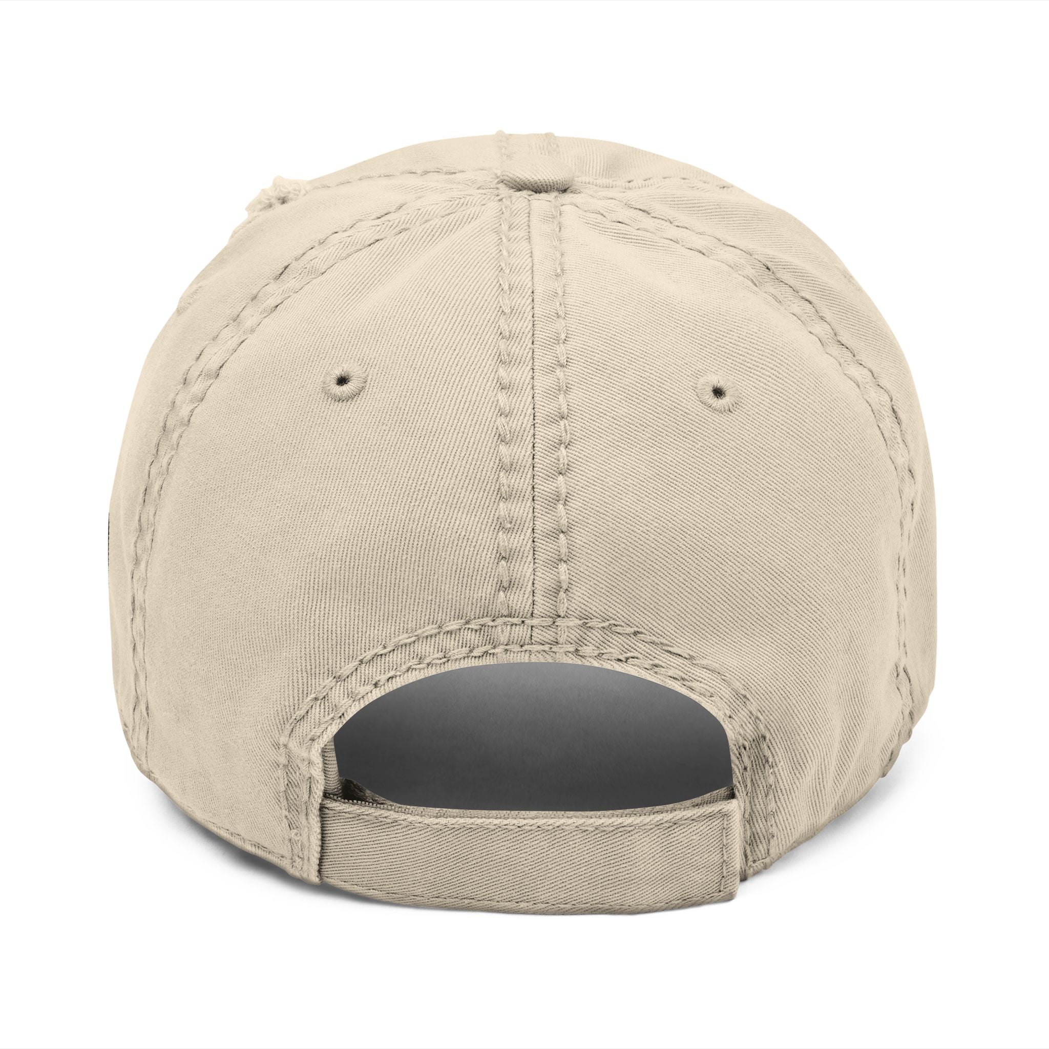 Duck Lake Distressed Dad Hat — Embroidered Retro Stripe Cap