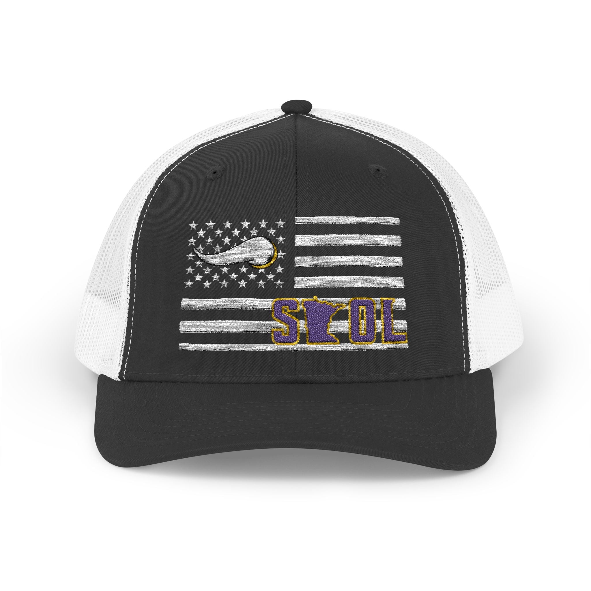 Patriotic SKOL Horn Embroidered Trucker Hat