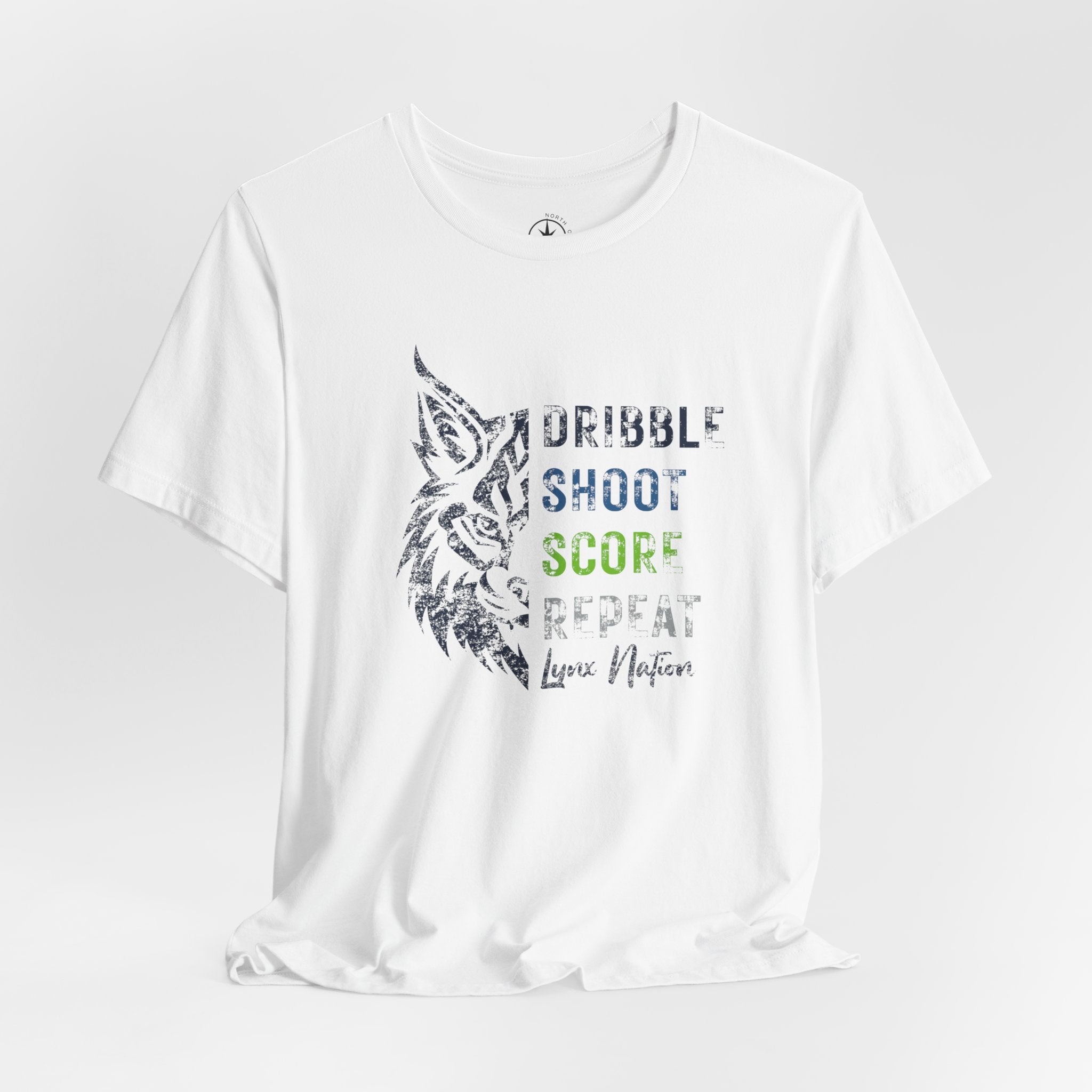 Dribble, Shoot, Score, Repeat, Lynx Nation T-shirt