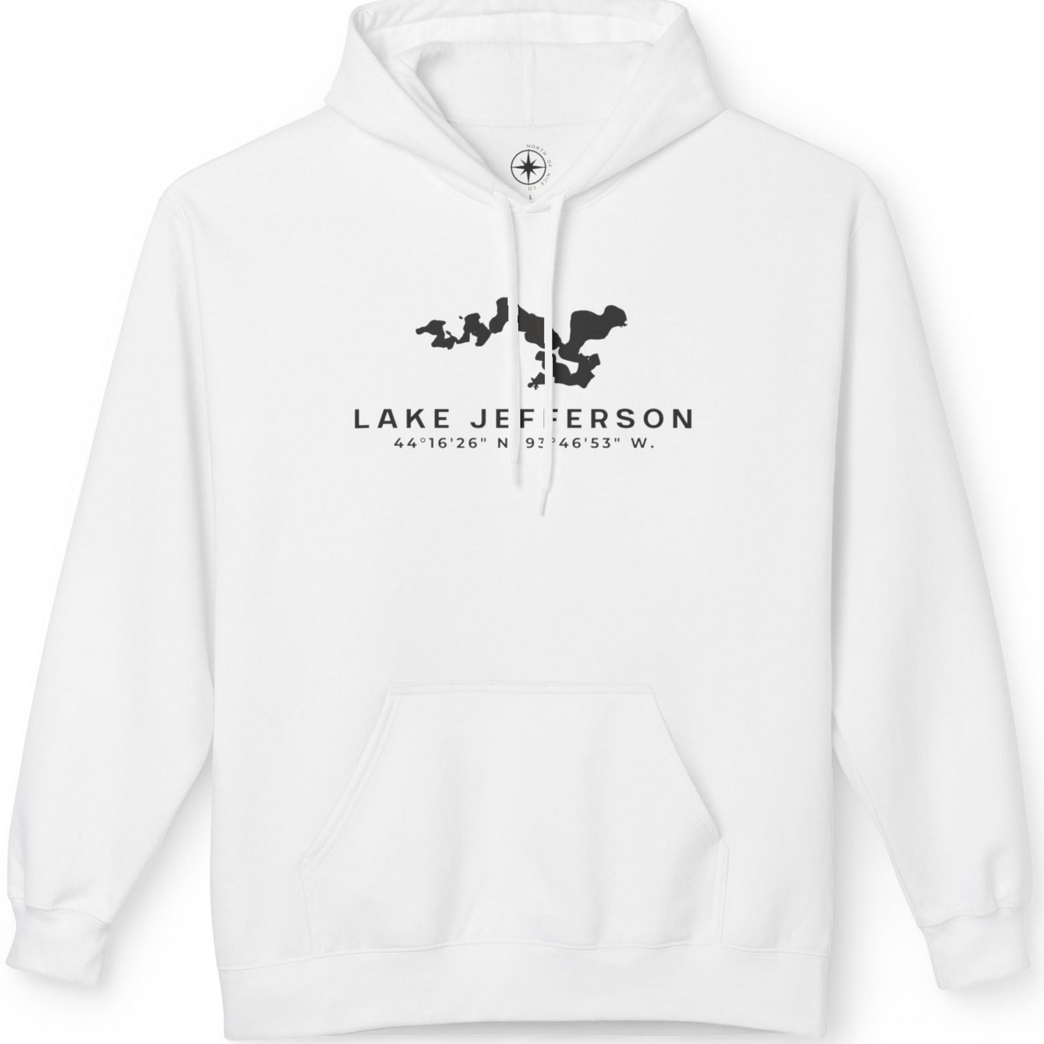 Lake Jefferson Map Hoodie Sweatshirt — Lake Outline Pullover
