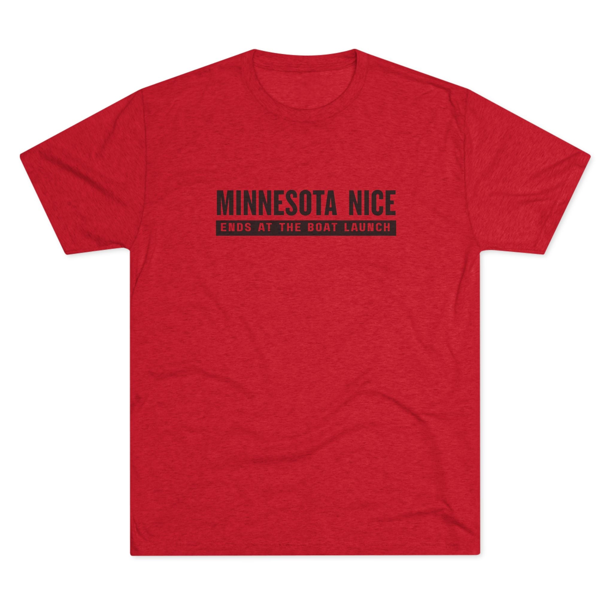 Minnesota Nice Boat Launch T‑Shirt — 'Minnesota Nice Ends at the Boat Launch' Crew Tee