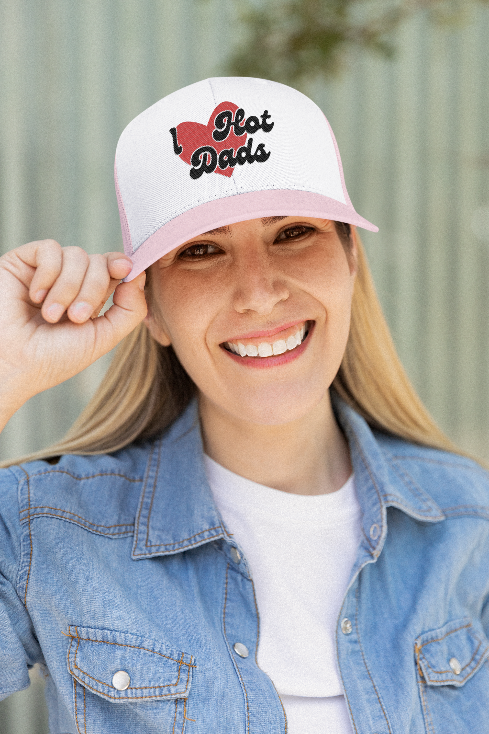 I ❤️ Hot Dads Embroidered Trucker Hat