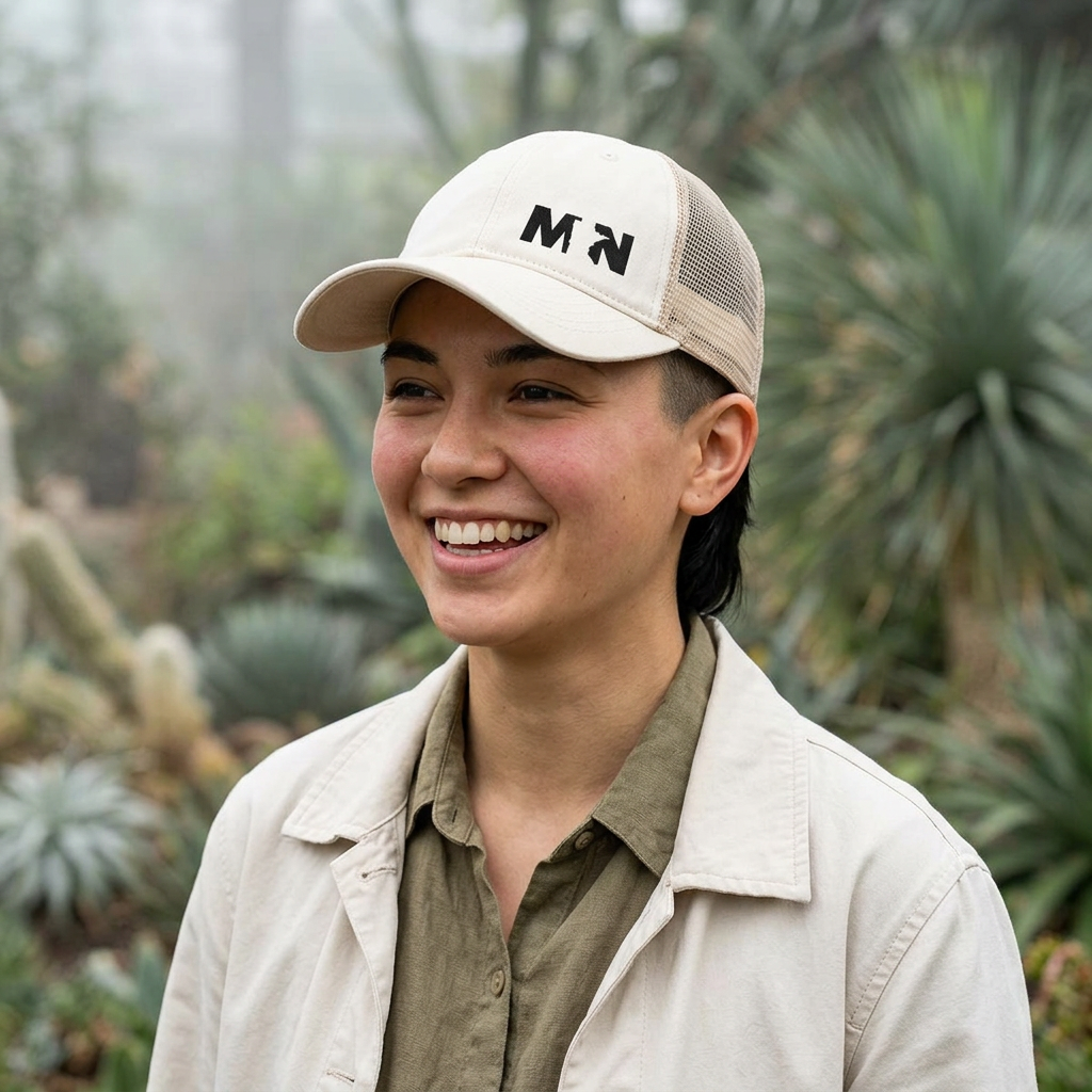 MN Embroidered Women's Washed Mesh-Back Cap