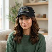 Duck Lake Embroidered Distressed Dad Hat