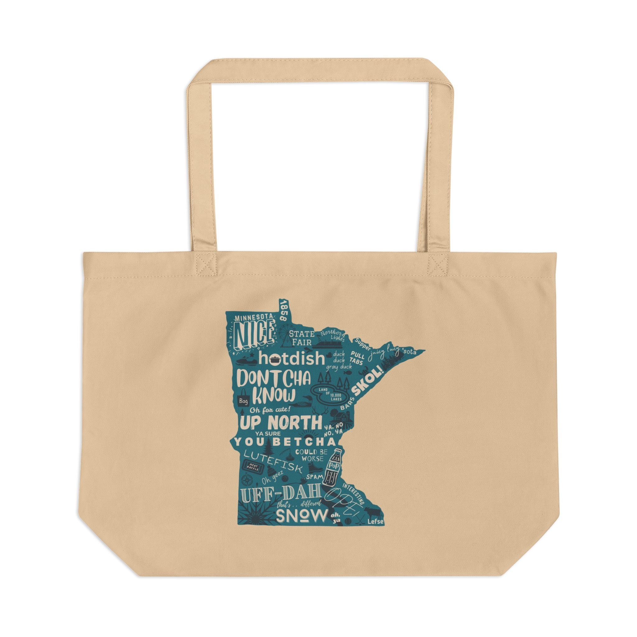 Minnesota State Map Tote Bag