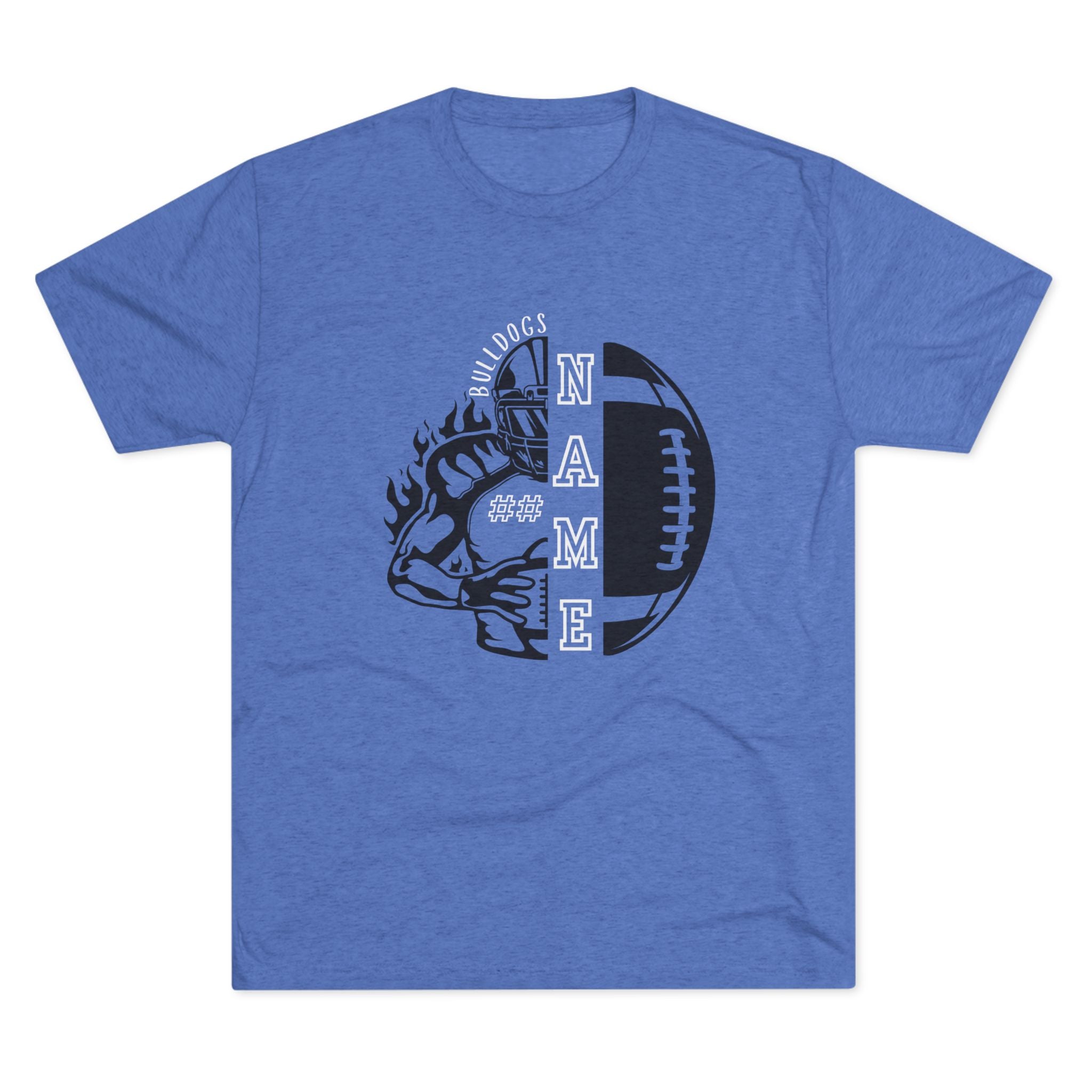 Personalized Bulldogs Football Themed Unisex Tee