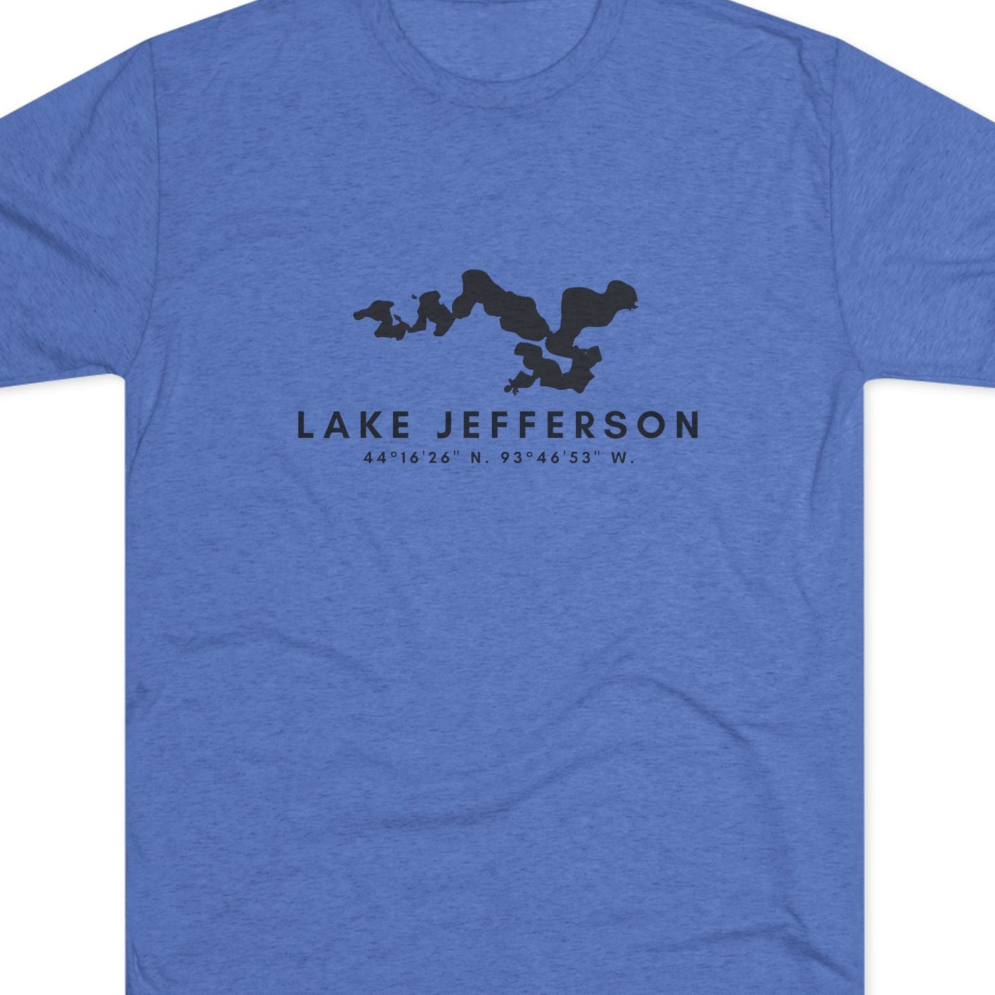 Blue t-shirt with 'Lake Jefferson' design 