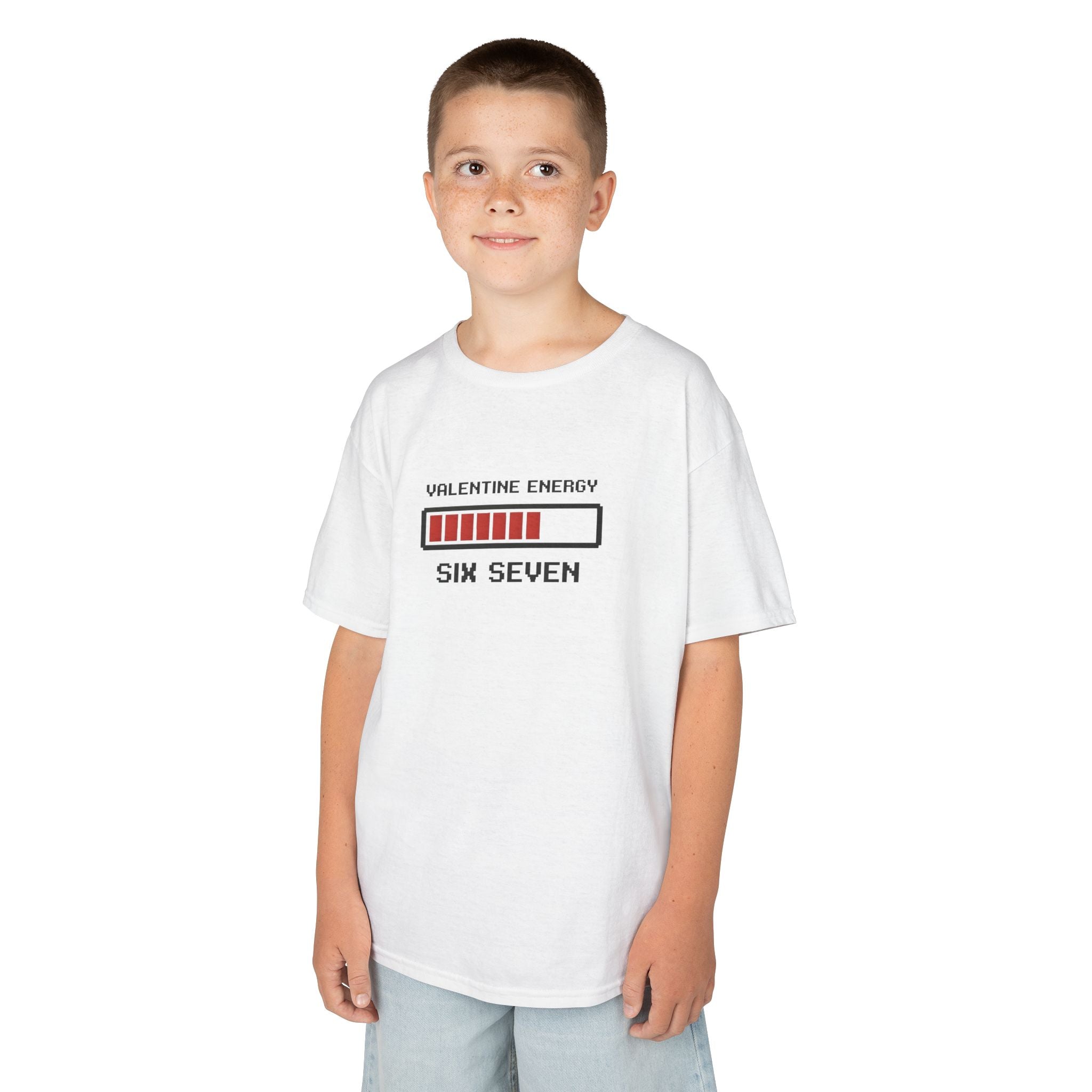 Valentine Energy Progress Bar Kids Tee | Six Seven