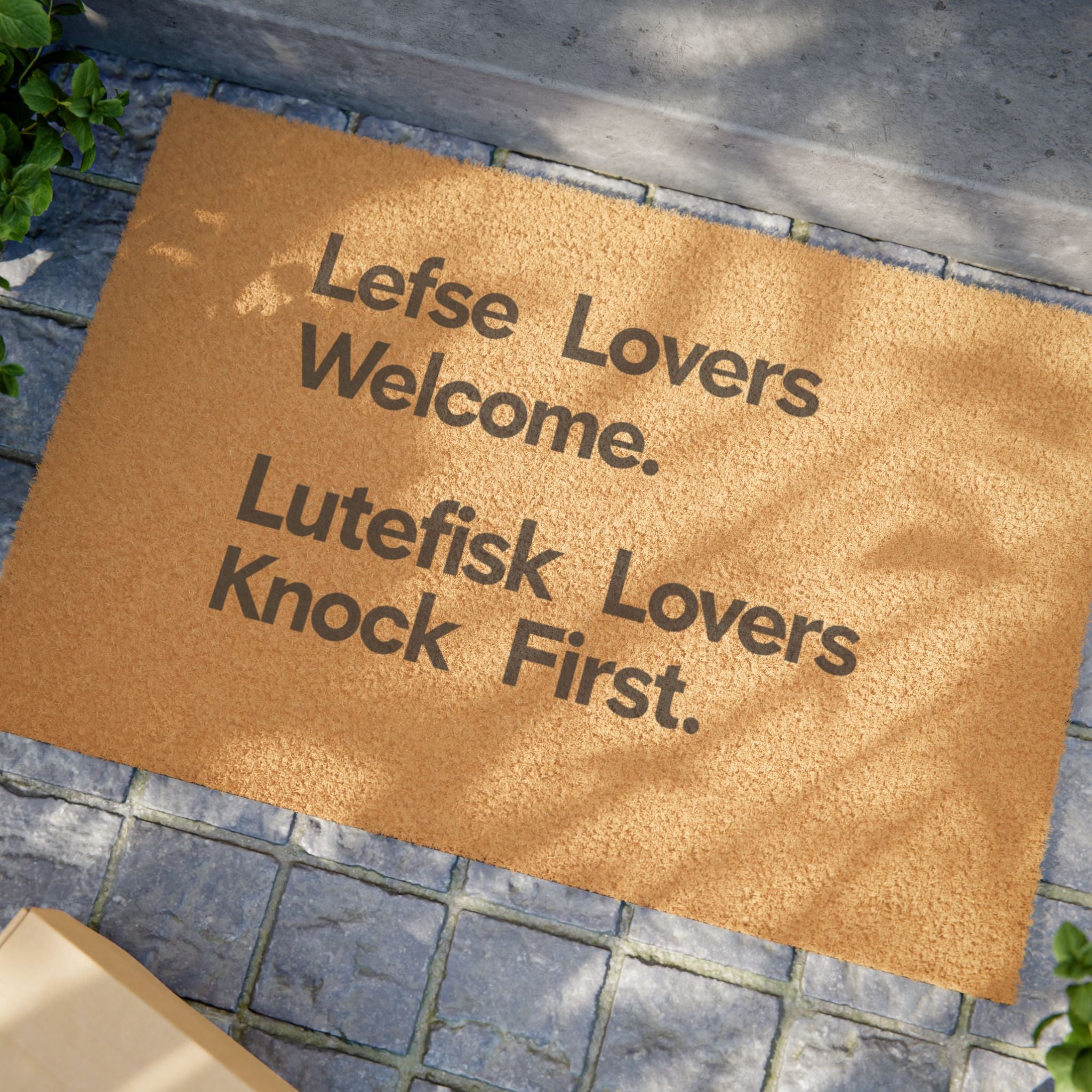 Lefse & Lutefisk Welcome Doormat