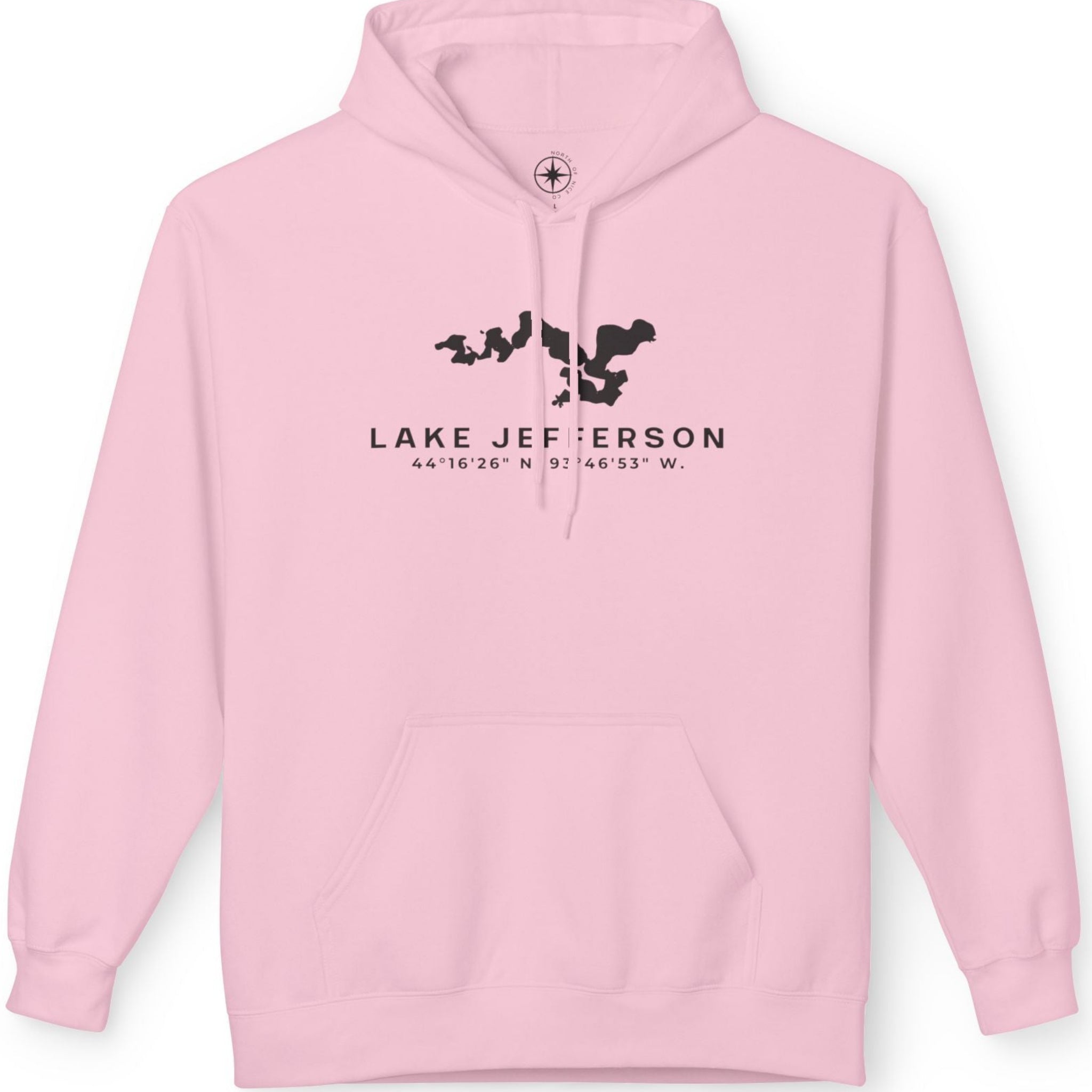 Lake Jefferson Map Hoodie Sweatshirt — Lake Outline Pullover