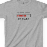 Gray t-shirt with 'Valentine Energy' graphic design