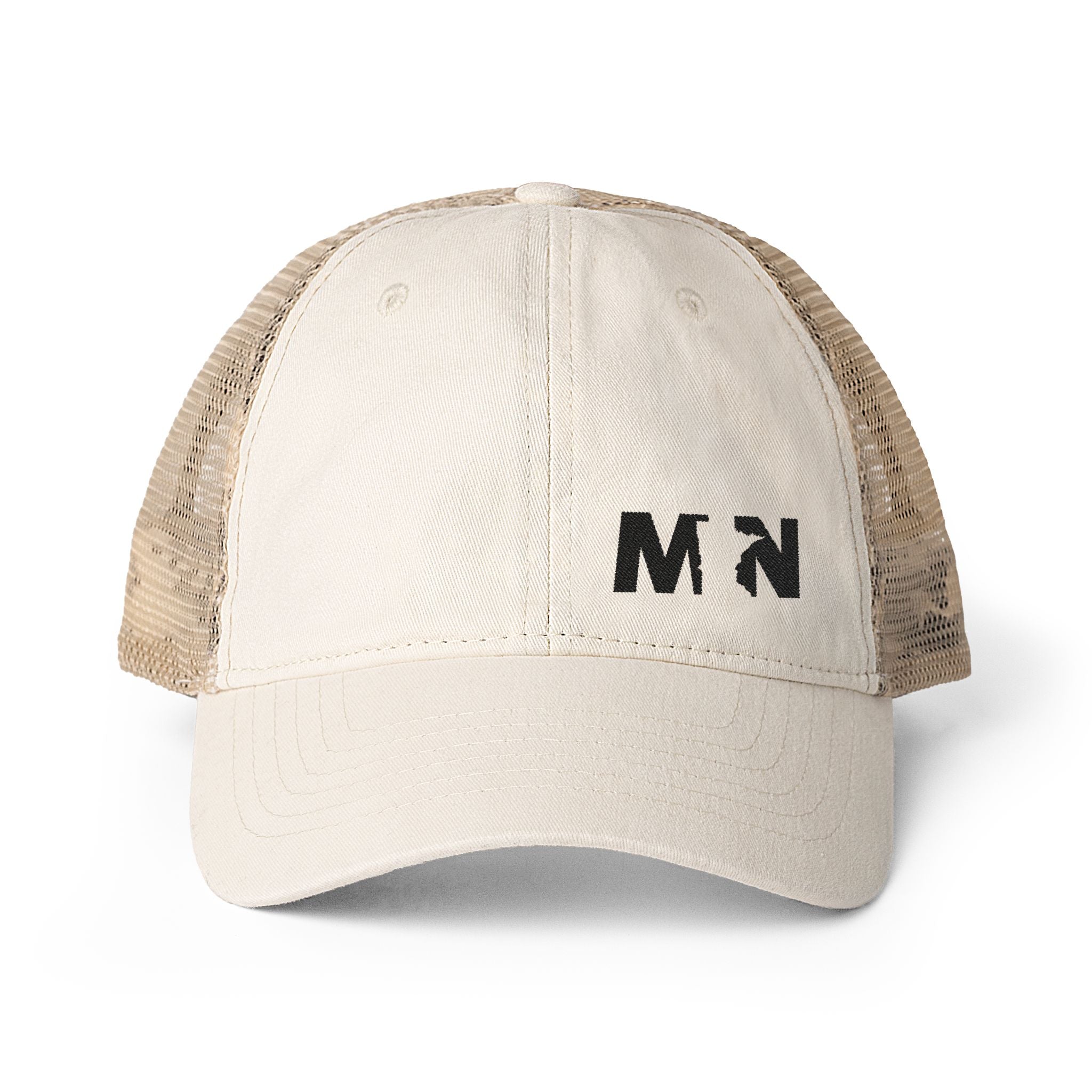 MN Embroidered Women's Washed Mesh-Back Cap