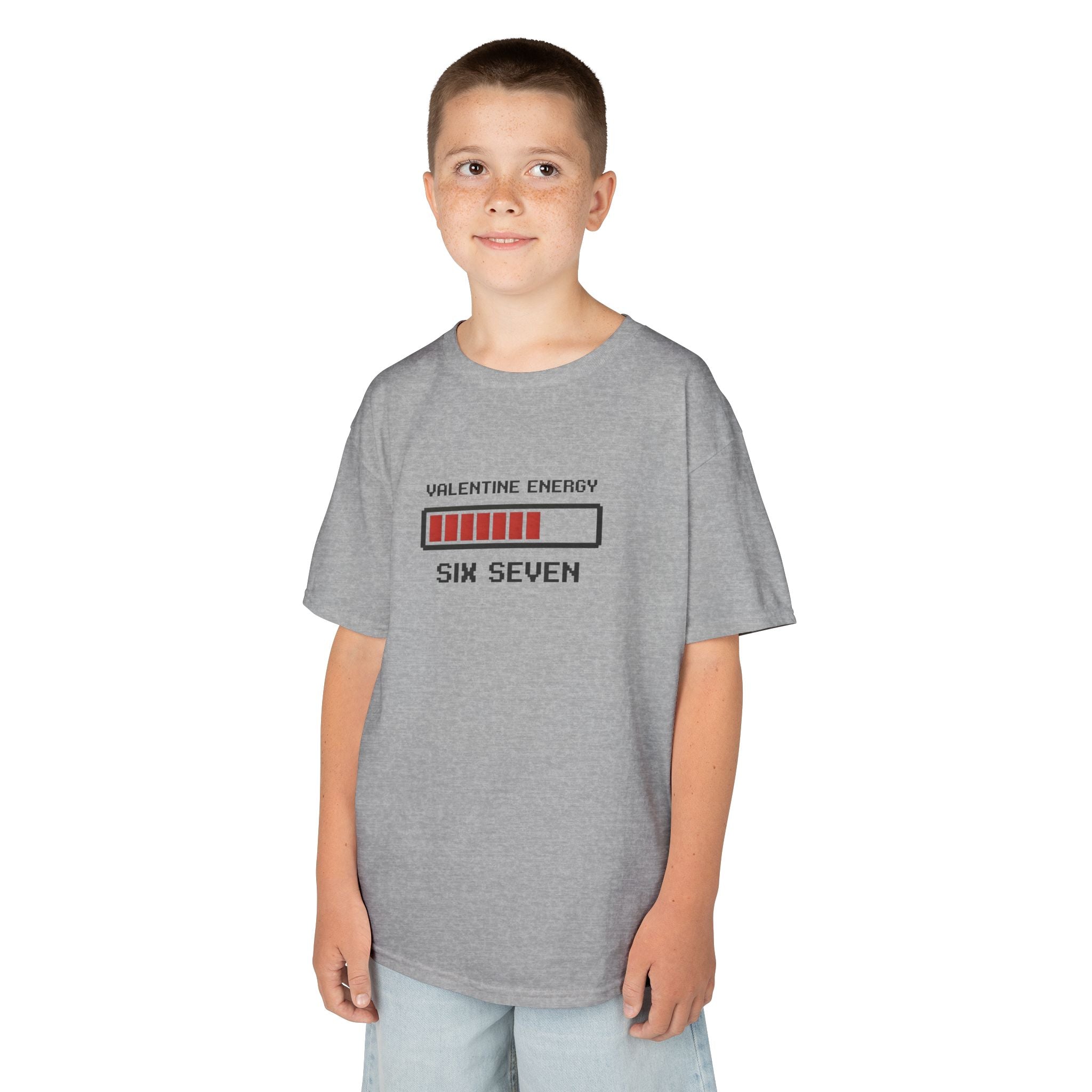 Valentine Energy Progress Bar Kids Tee | Six Seven