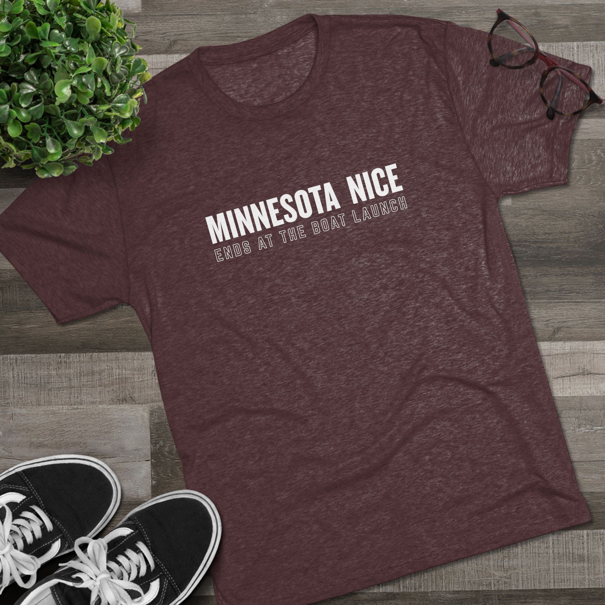 Minnesota Nice Boat Launch T‑Shirt — 'Minnesota Nice Ends at the Boat Launch' Crew Tee