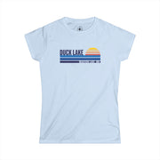 Duck Lake Sunset Tee — Women's Retro Lakeside Graphic T-Shirt