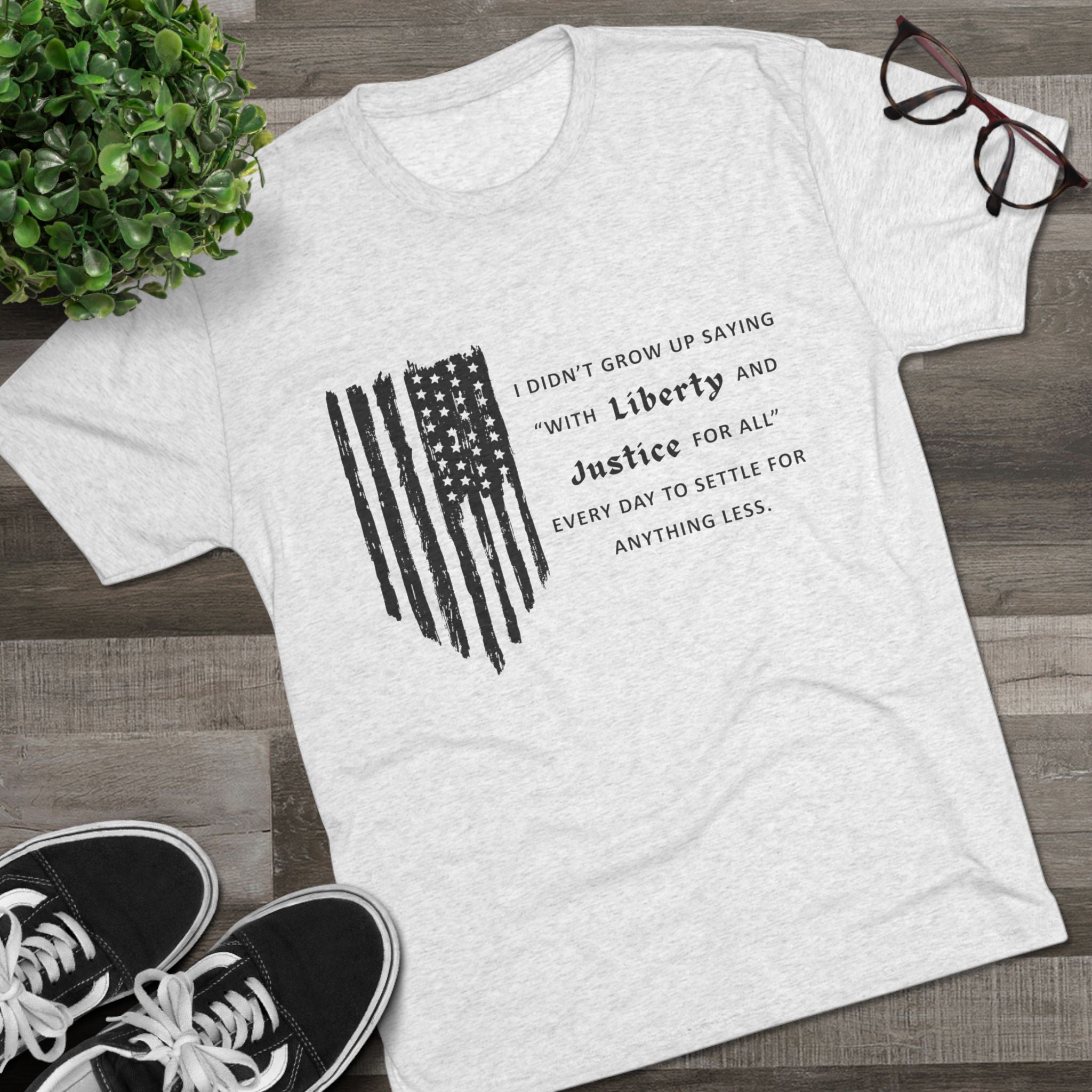 Liberty & Justice Patriotic Quote T-shirt