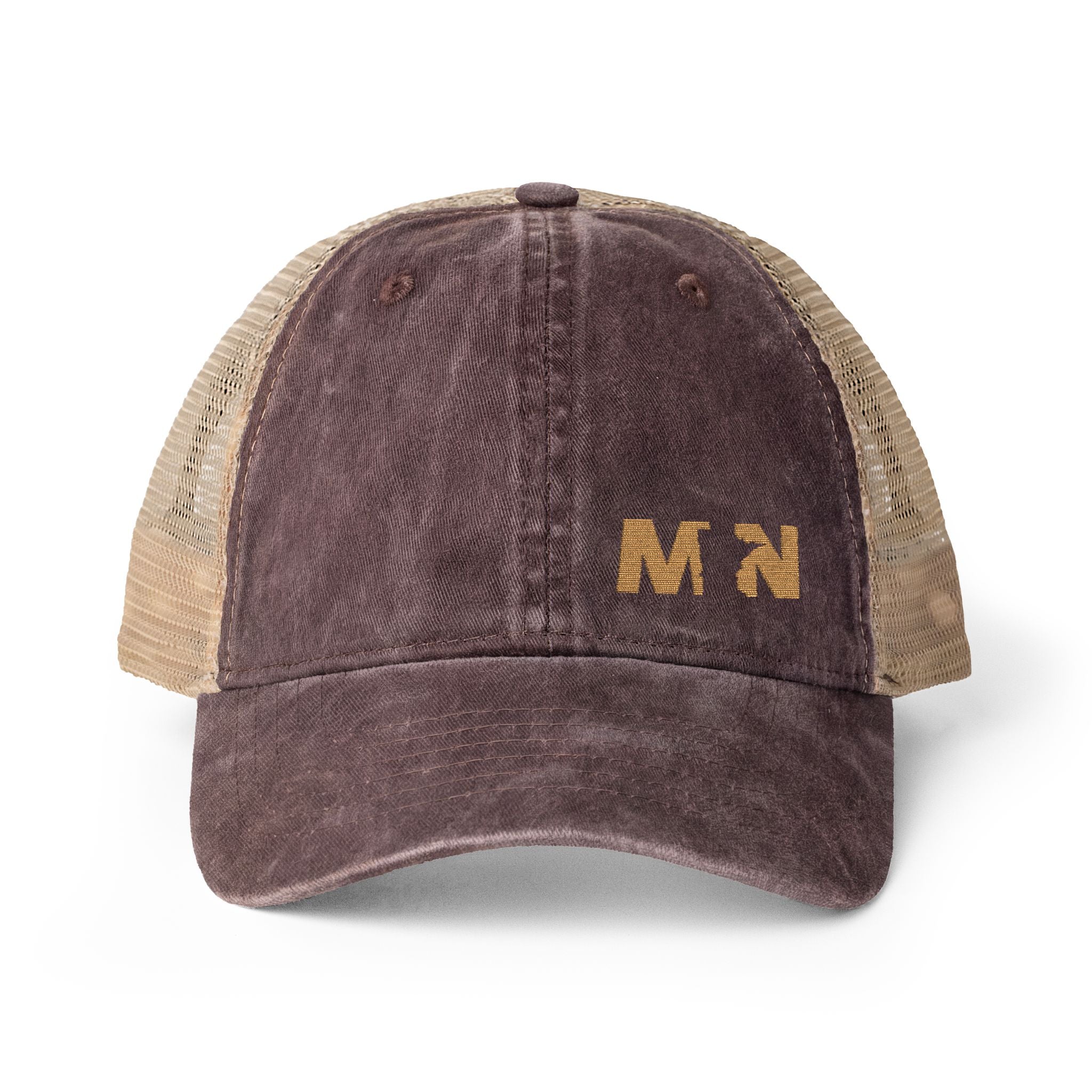 Women's MN Embroidered Washed Mesh-Back Cap