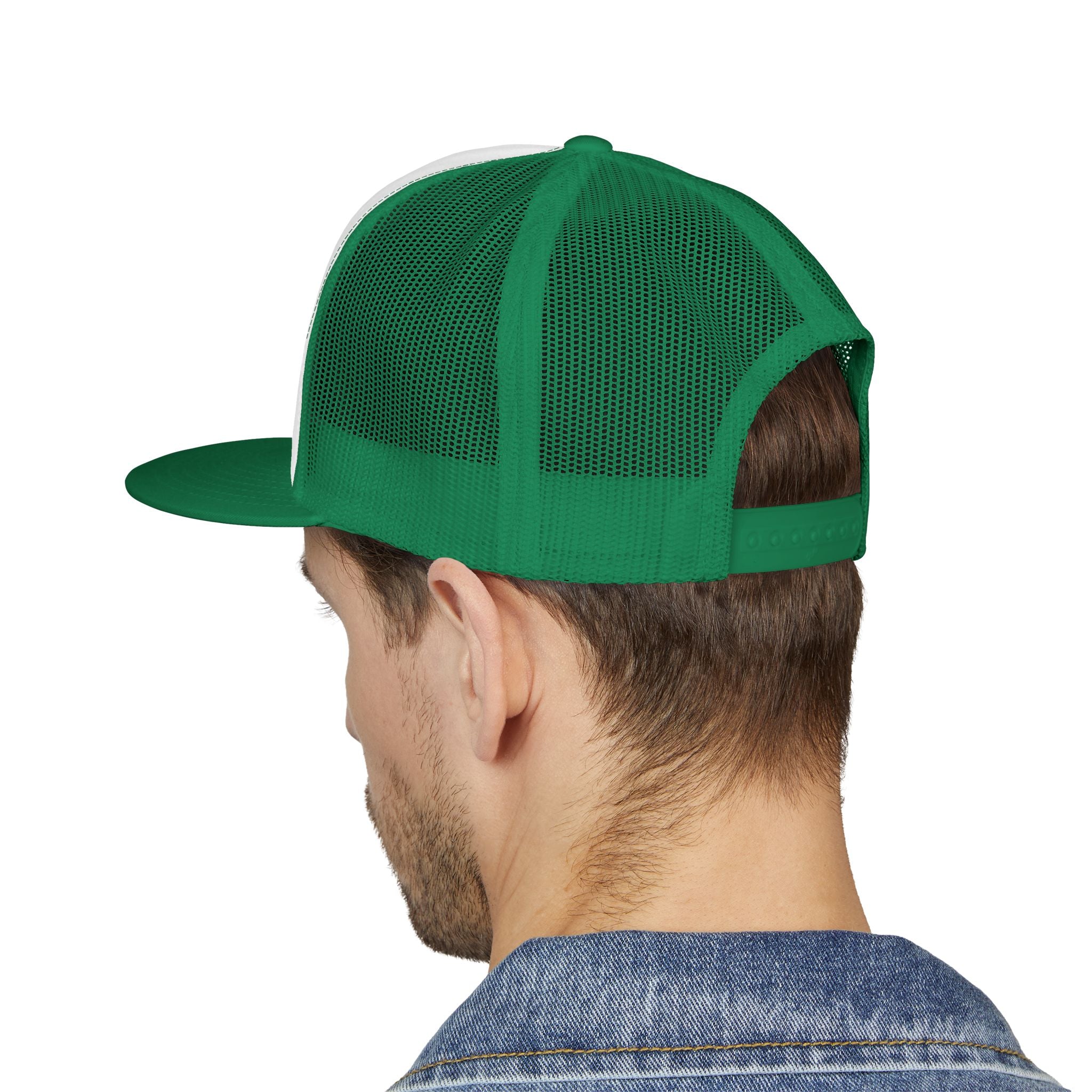Lake Jefferson Vintage 5 Panel Trucker Cap (pink font)