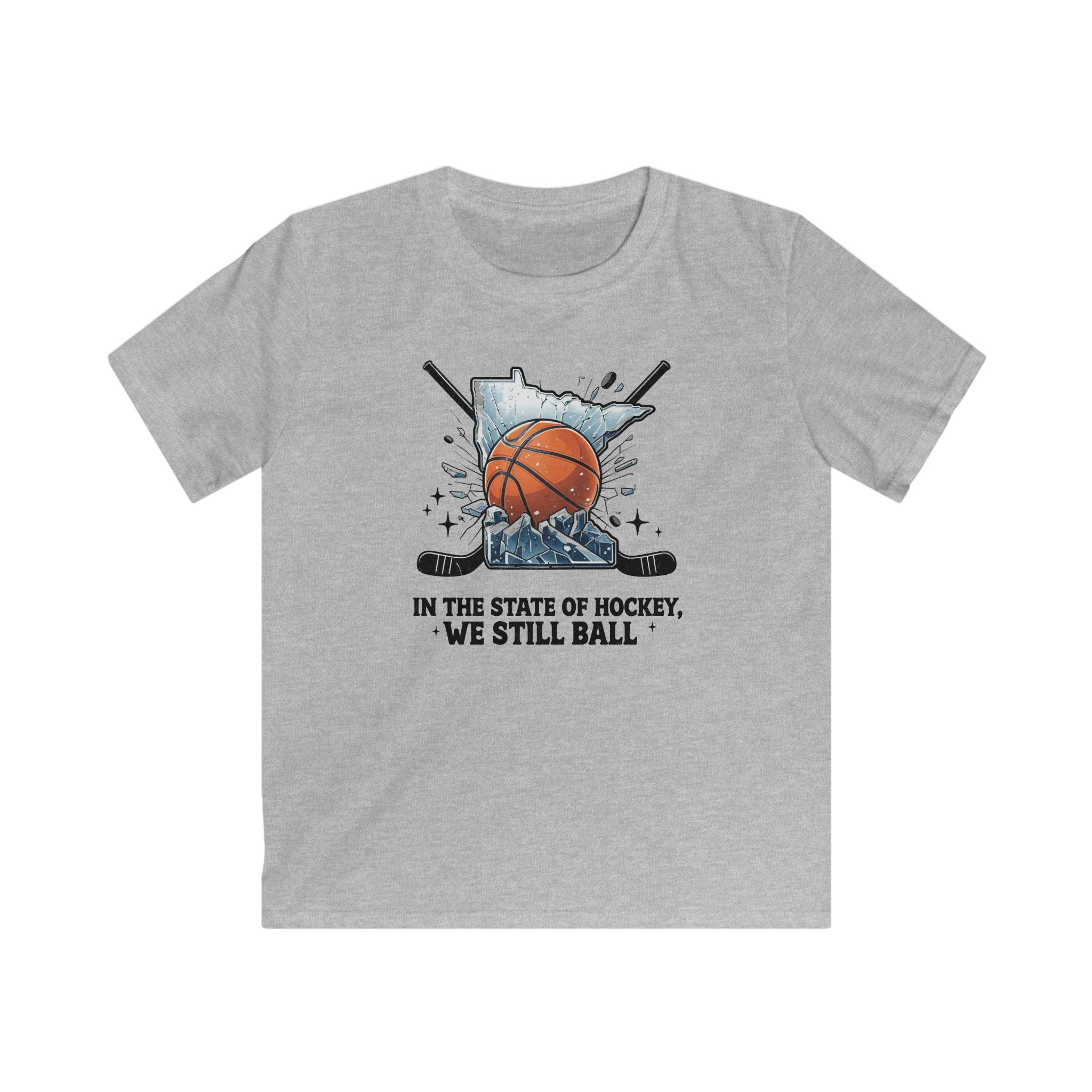 Minnesota Kids Basketball Shirt - State of Hockey We Still Ball - Youth Timberwolves T-Shirt