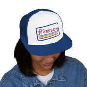 Lake Jefferson Vintage 5 Panel Trucker Cap (pink font)