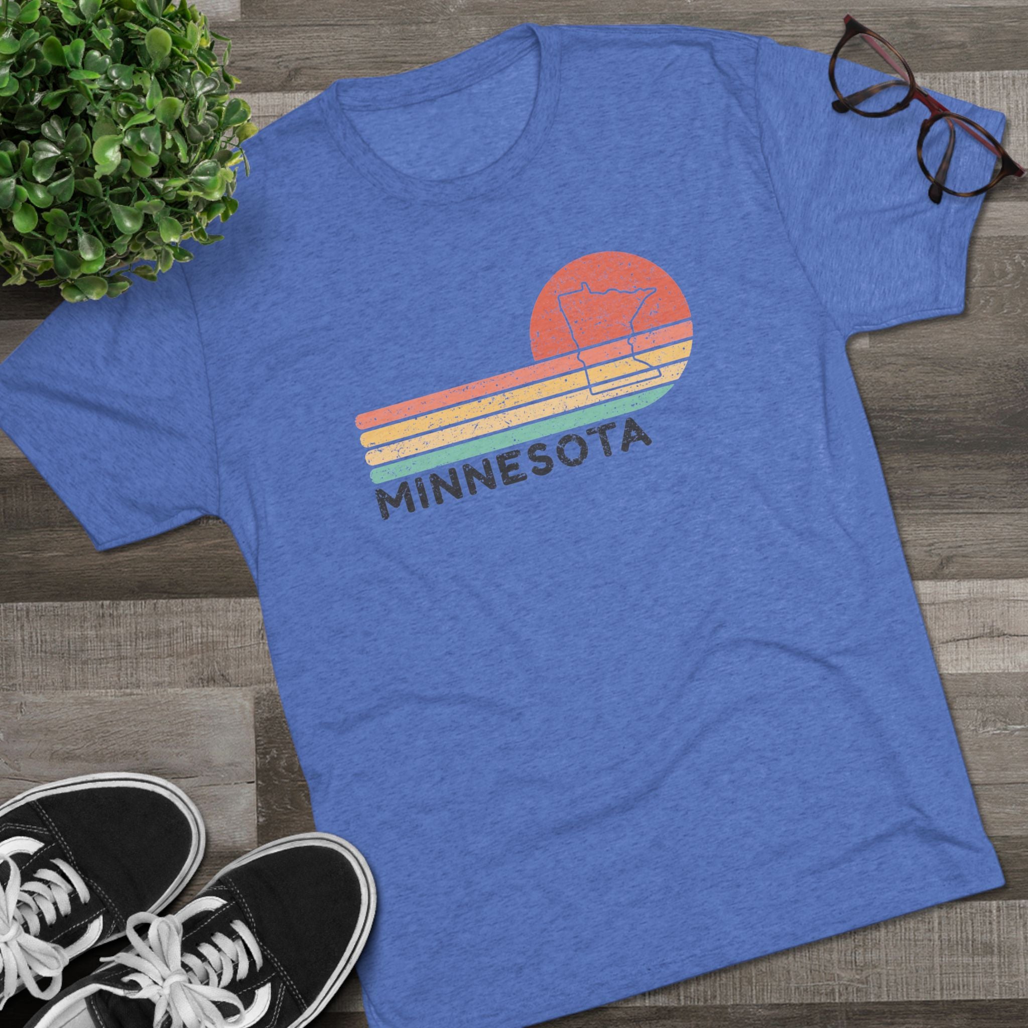 Minnesota State Retro Sunset Tri-Blend Tee