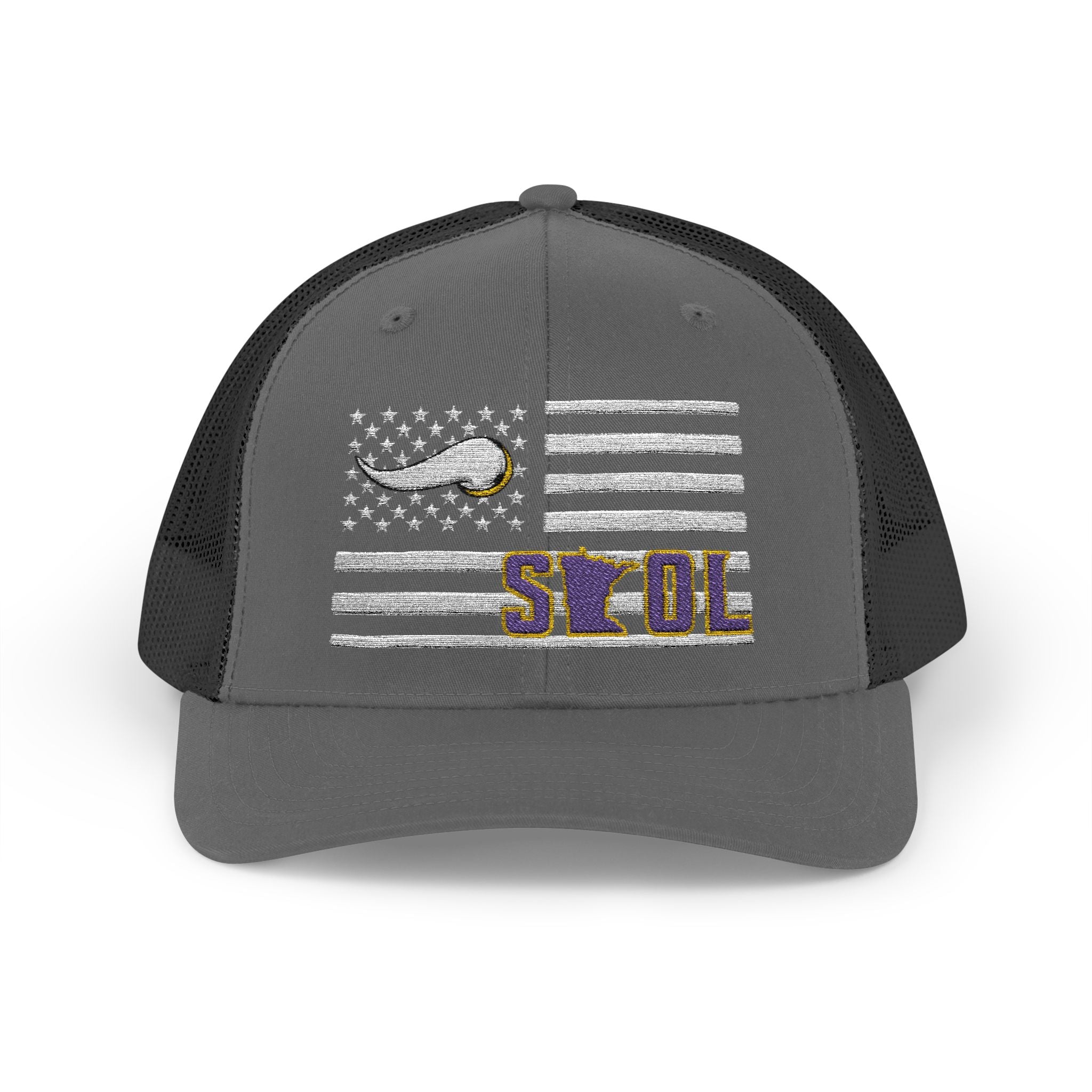Patriotic SKOL Horn Embroidered Trucker Hat