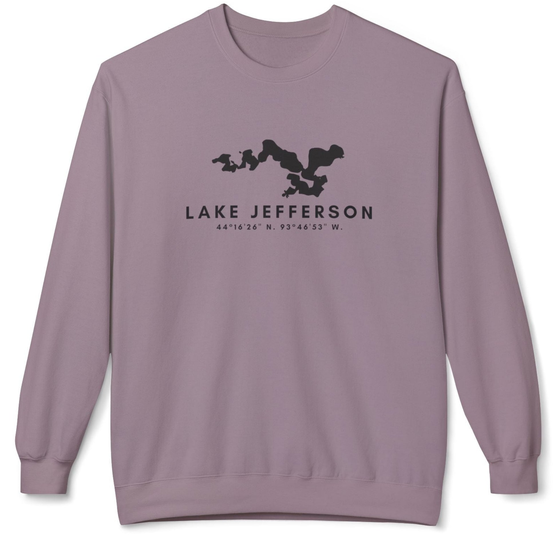 Purple sweatshirt with 'Lake Jefferson' design