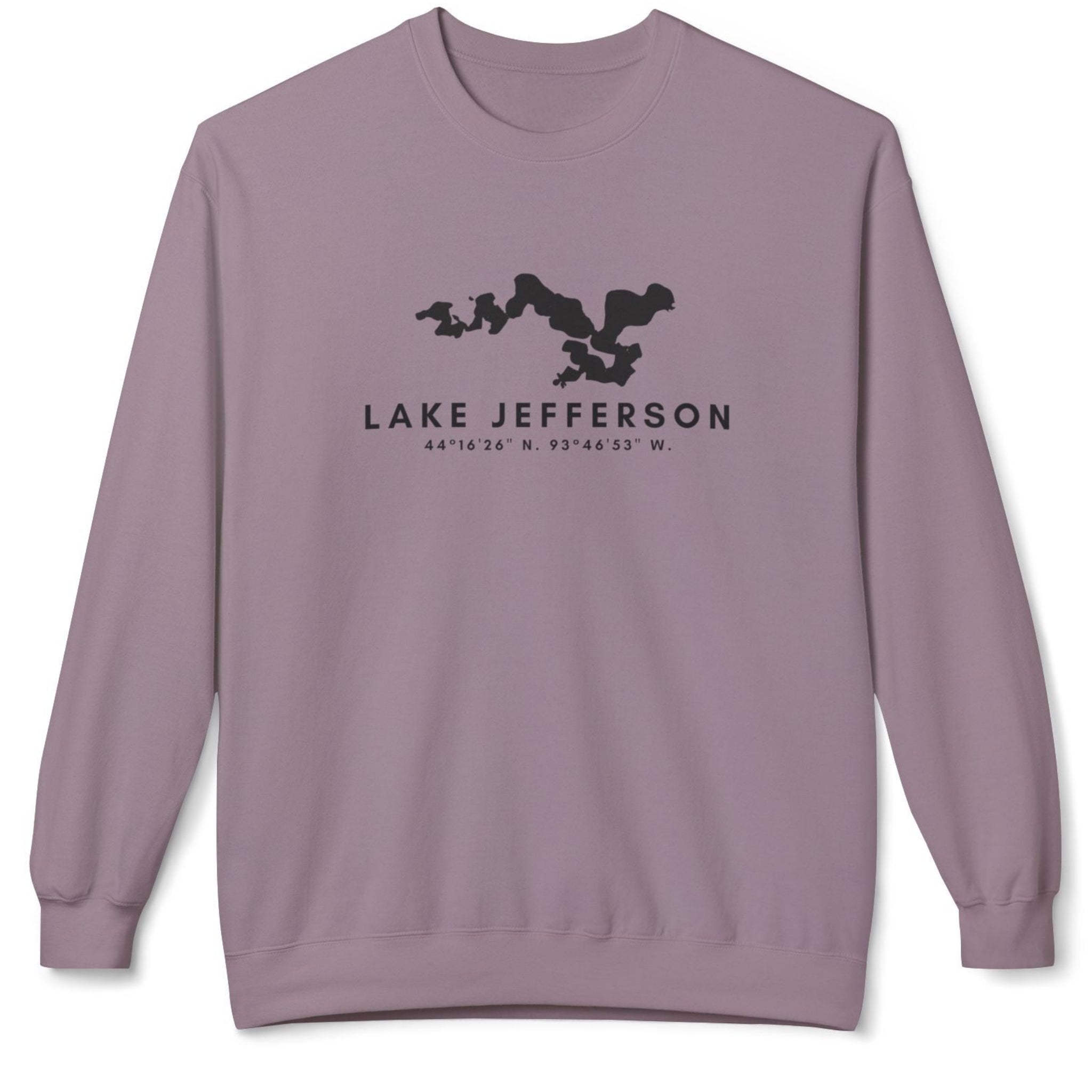 Purple sweatshirt with 'Lake Jefferson' design