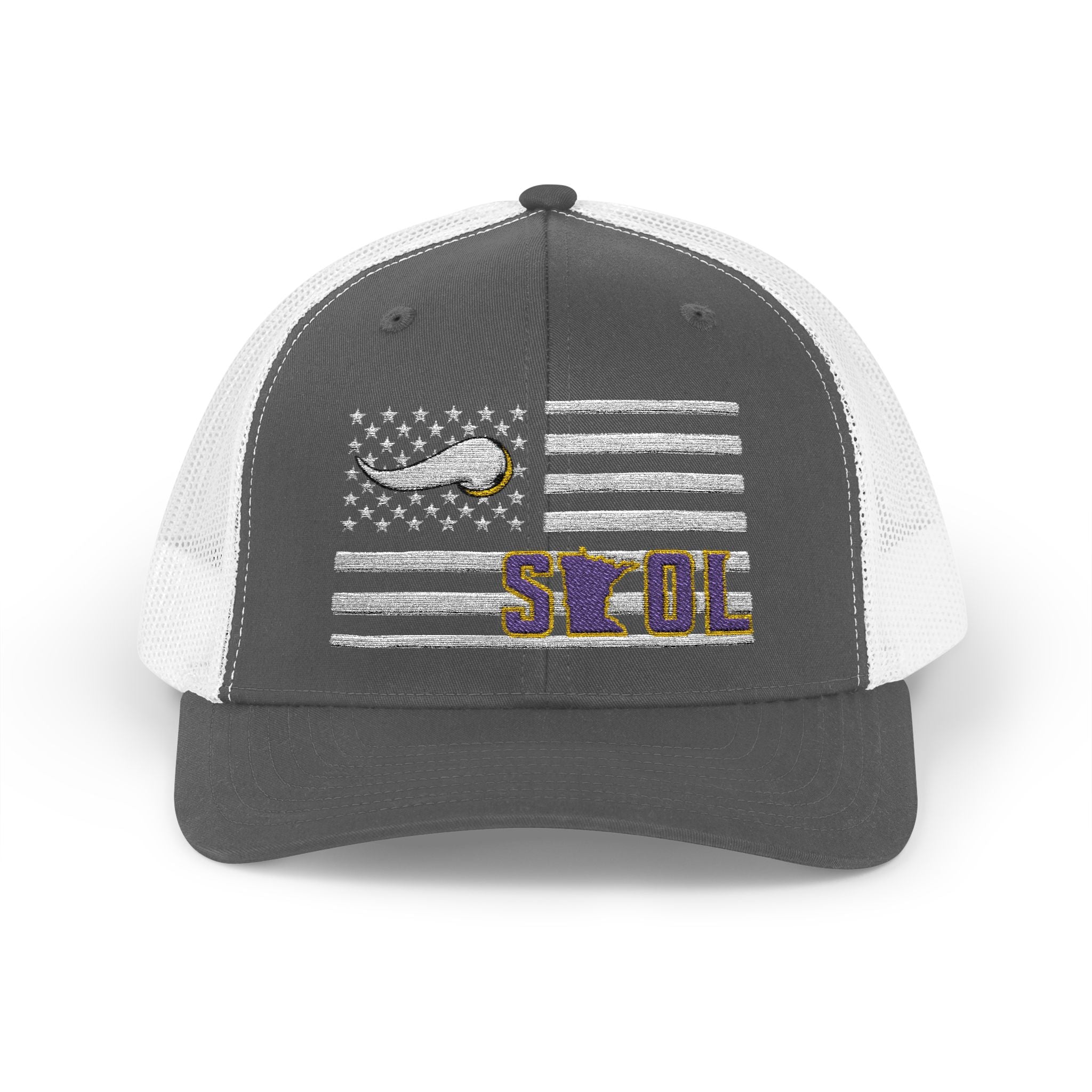 Patriotic SKOL Horn Embroidered Trucker Hat
