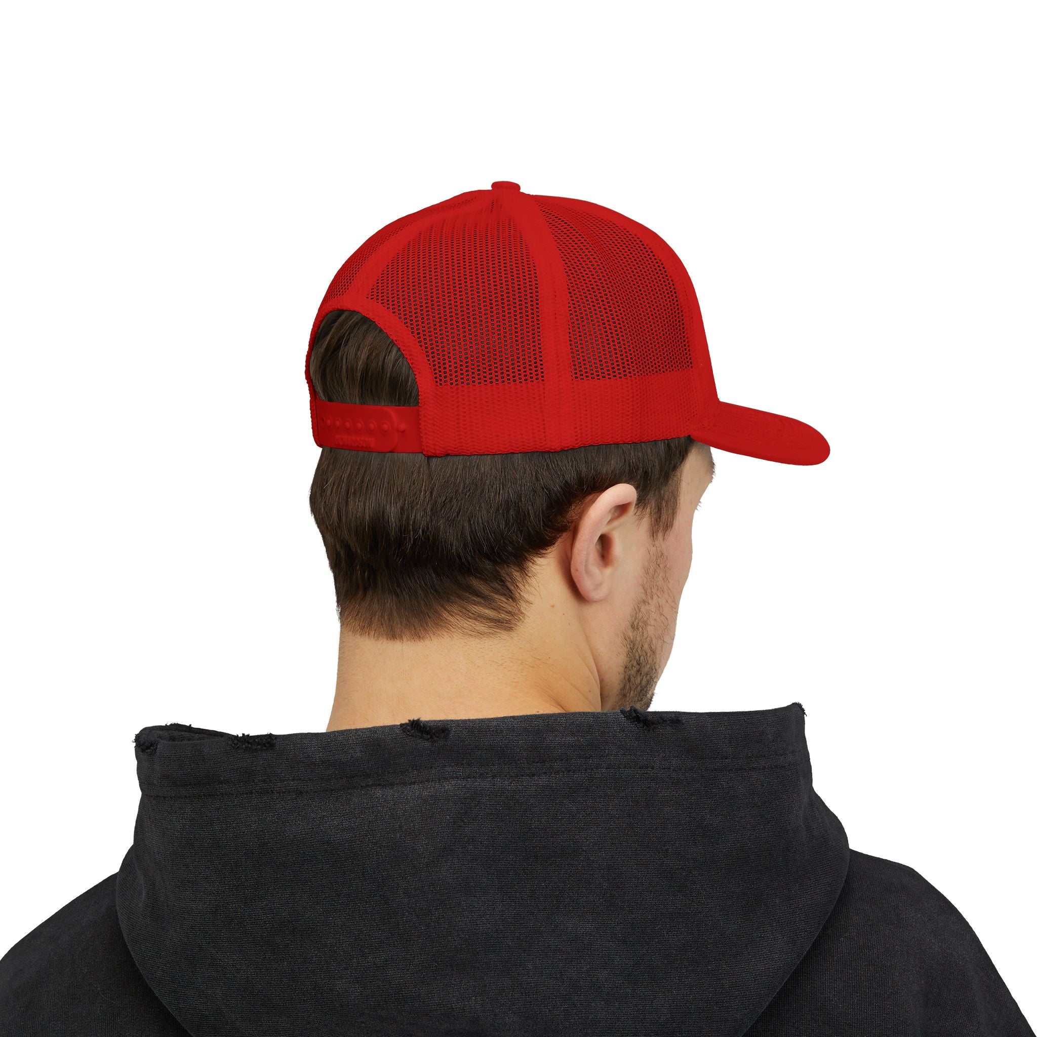 Duck Lake Patch Trucker Hat — Retro Stripe Snapback Cap