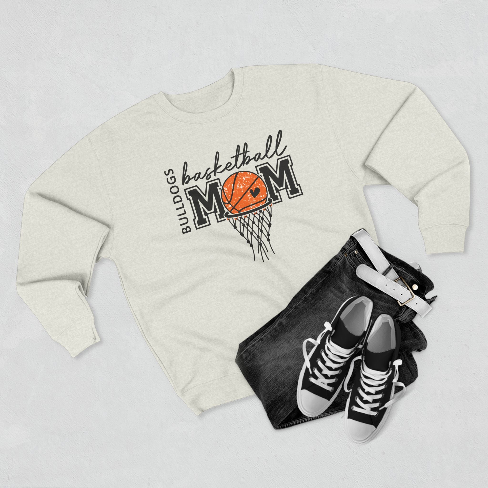Bulldogs Mom Basketball Crewneck Sweatshirt