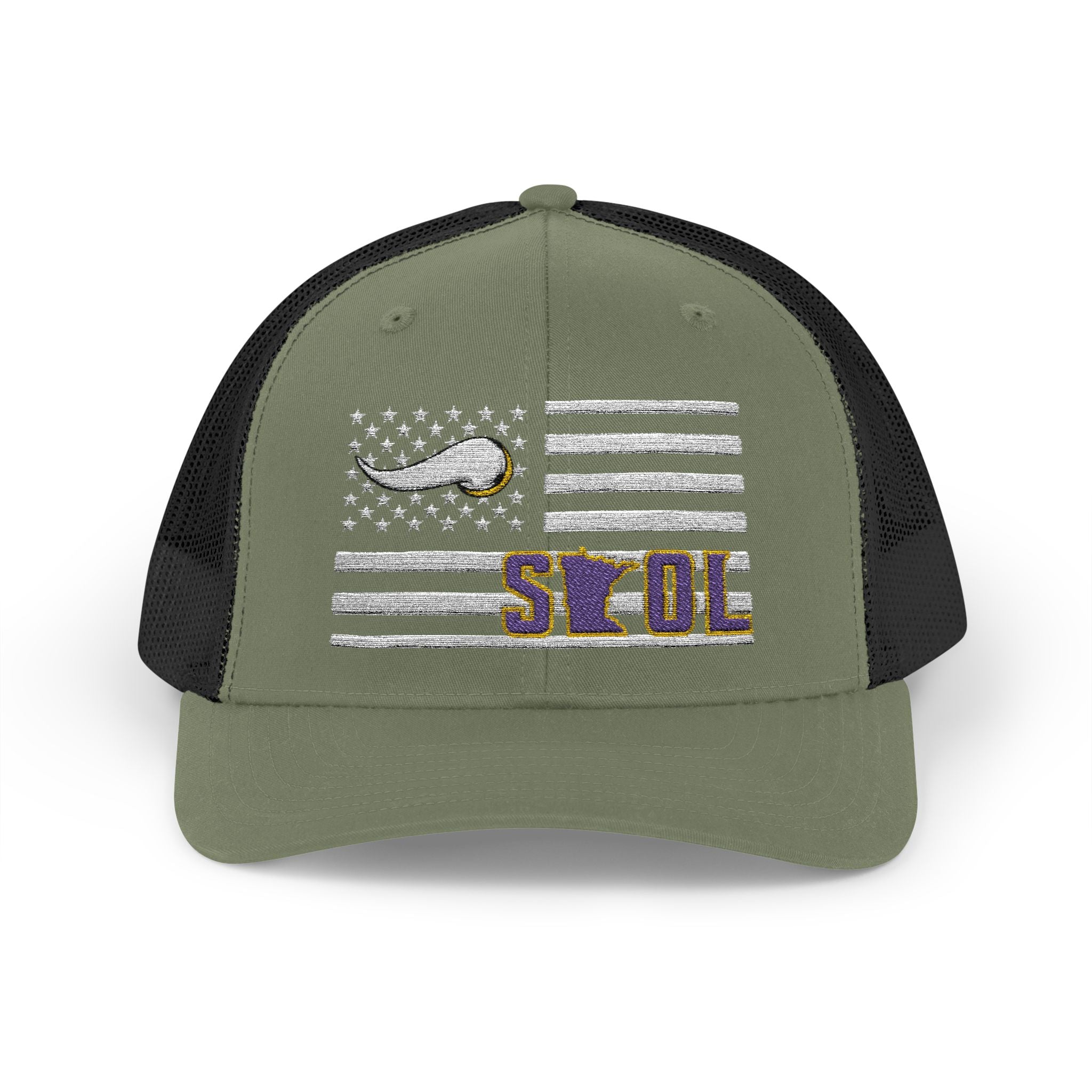 Patriotic SKOL Horn Embroidered Trucker Hat