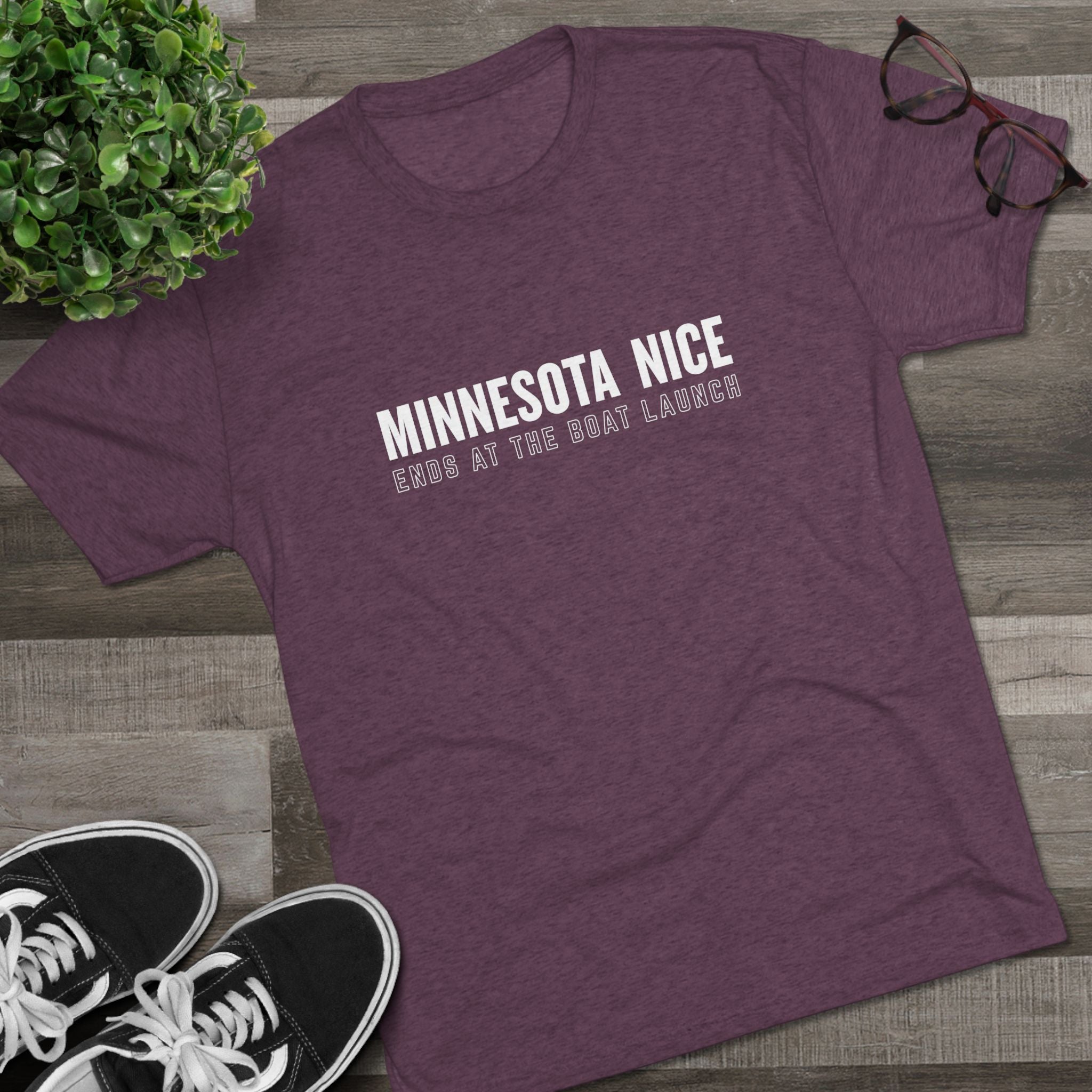 Minnesota Nice Boat Launch T‑Shirt — 'Minnesota Nice Ends at the Boat Launch' Crew Tee