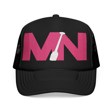 Trendy Foam Trucker Hat with Embroidered MN and Paddle